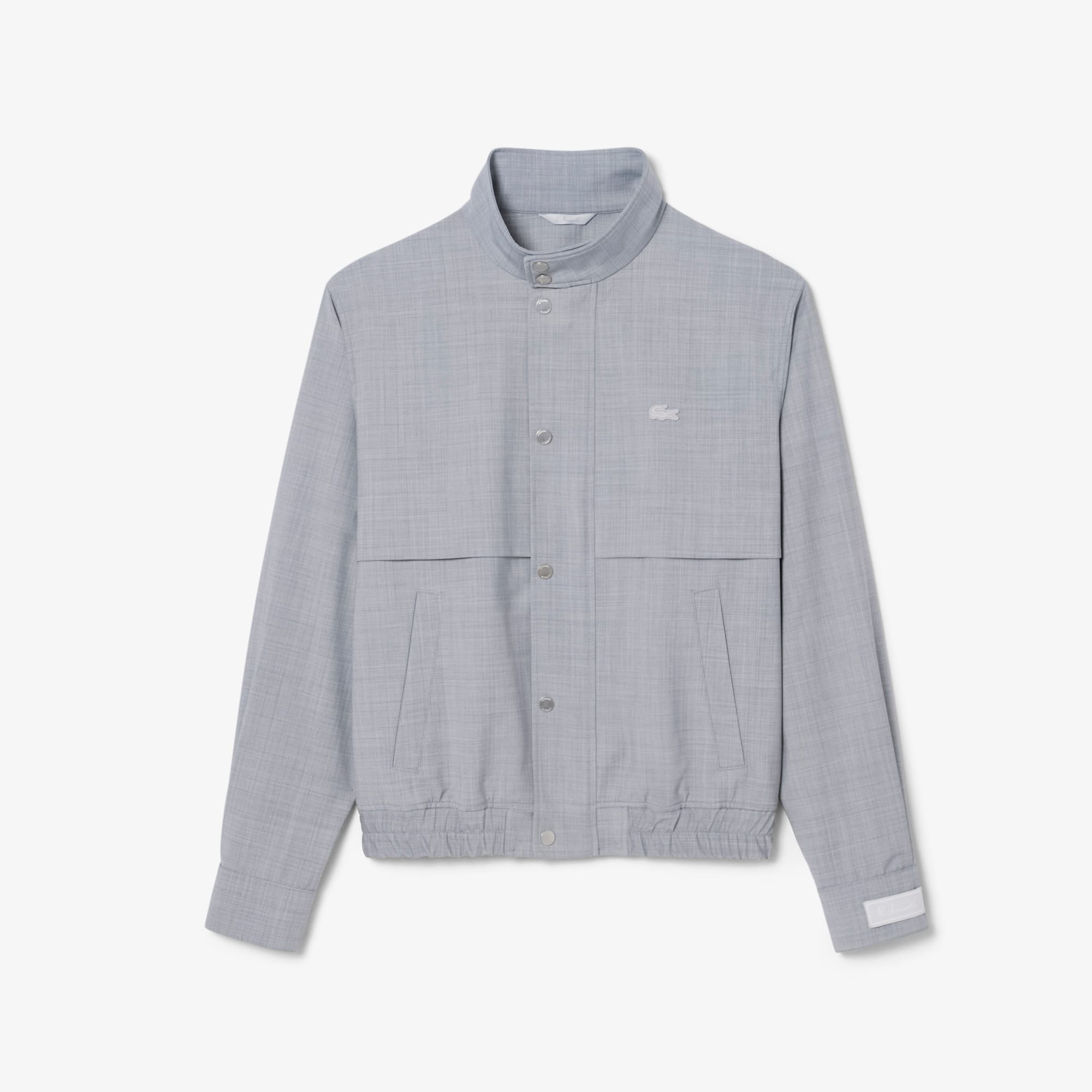 Wool Blend Harrington Jacket - Light Grey