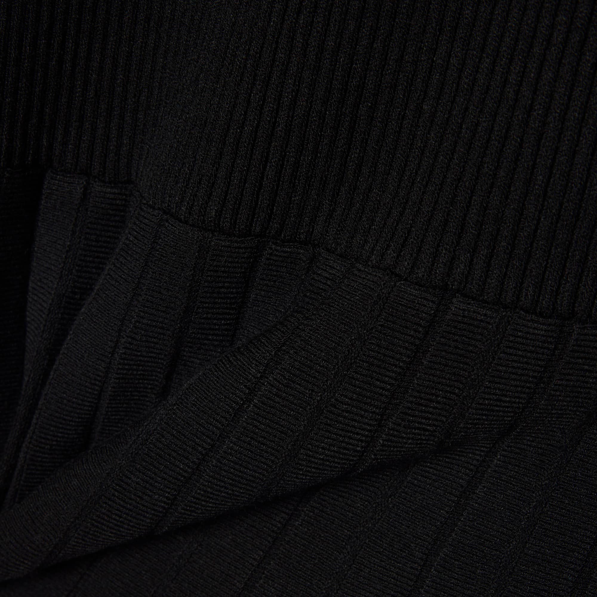 Women's Pleated Polo Collar Dress - Black