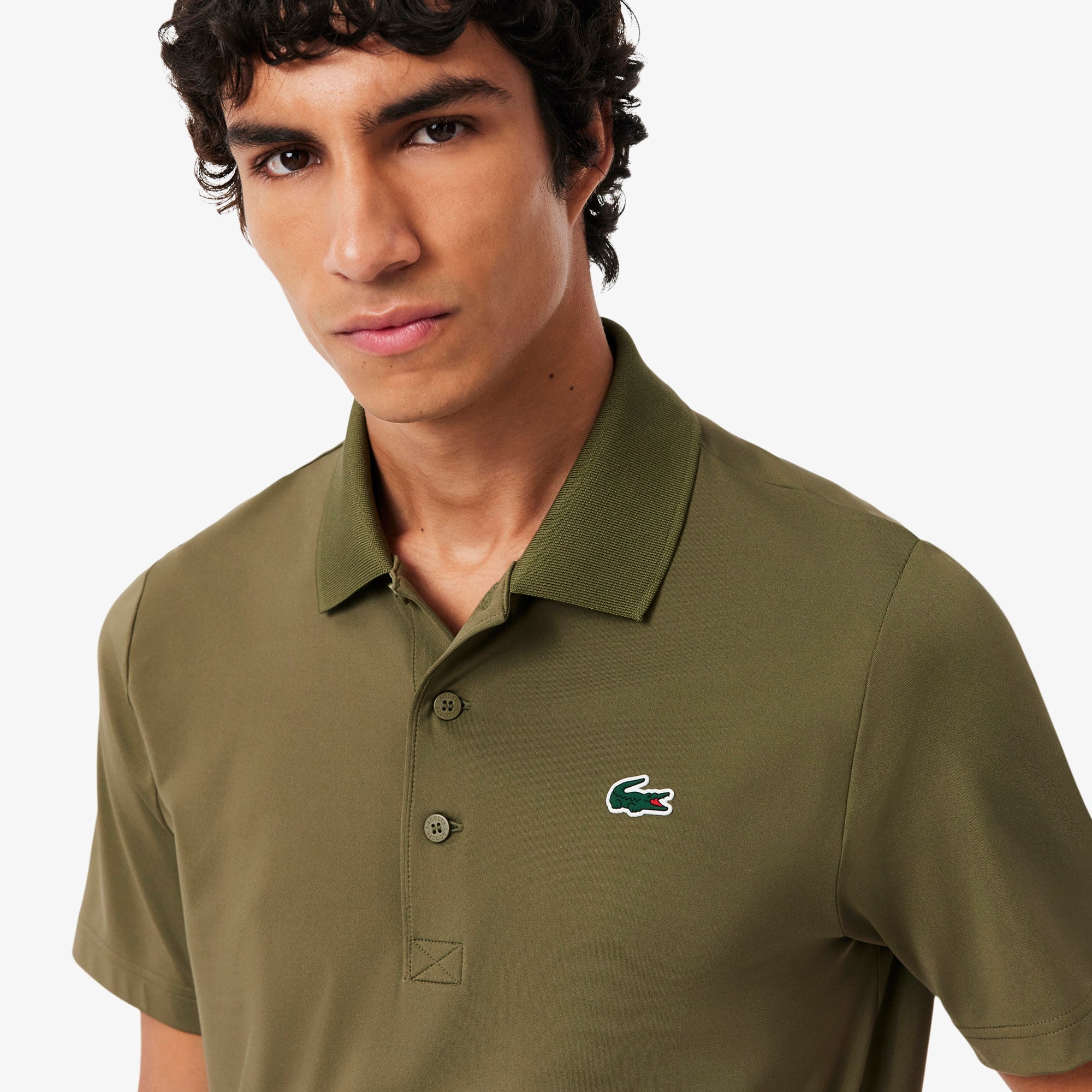 Men's Regular Fit UV Protect Golf Polo - Khaki Green