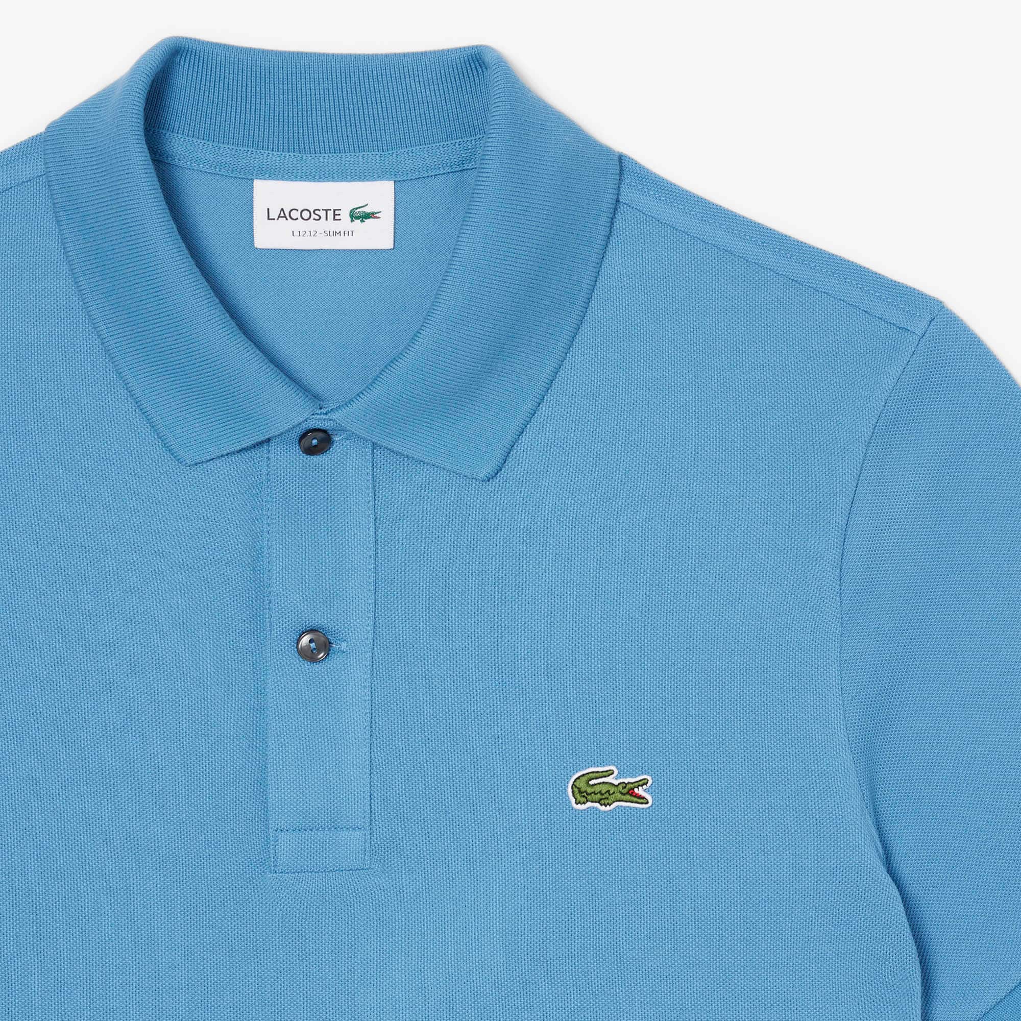 Men's Slim Fit Piqué Polo - Bleu