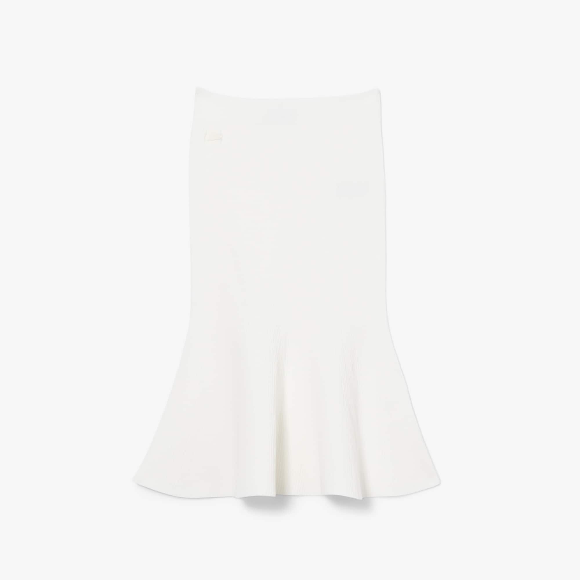 Women's 3D Ribbed Midi Skirt - White