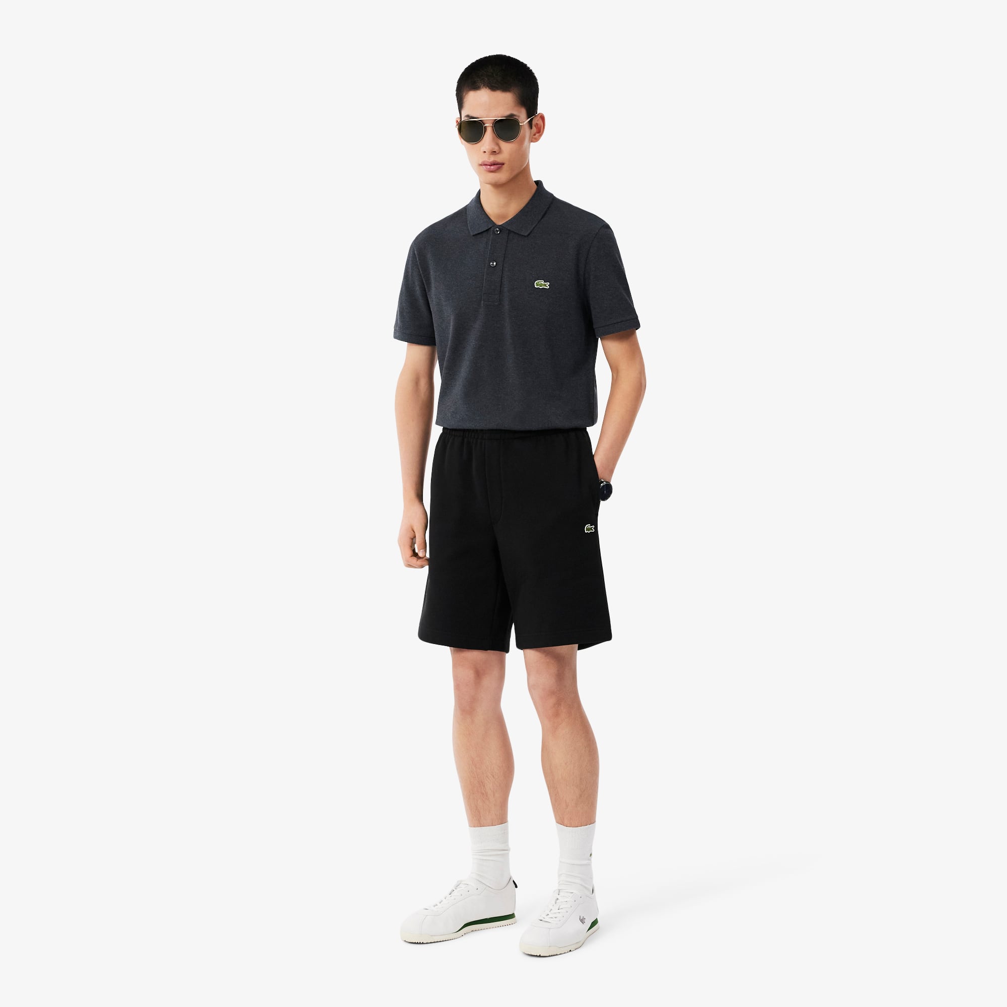 Men's Slim Fit Piqué Polo - Grey