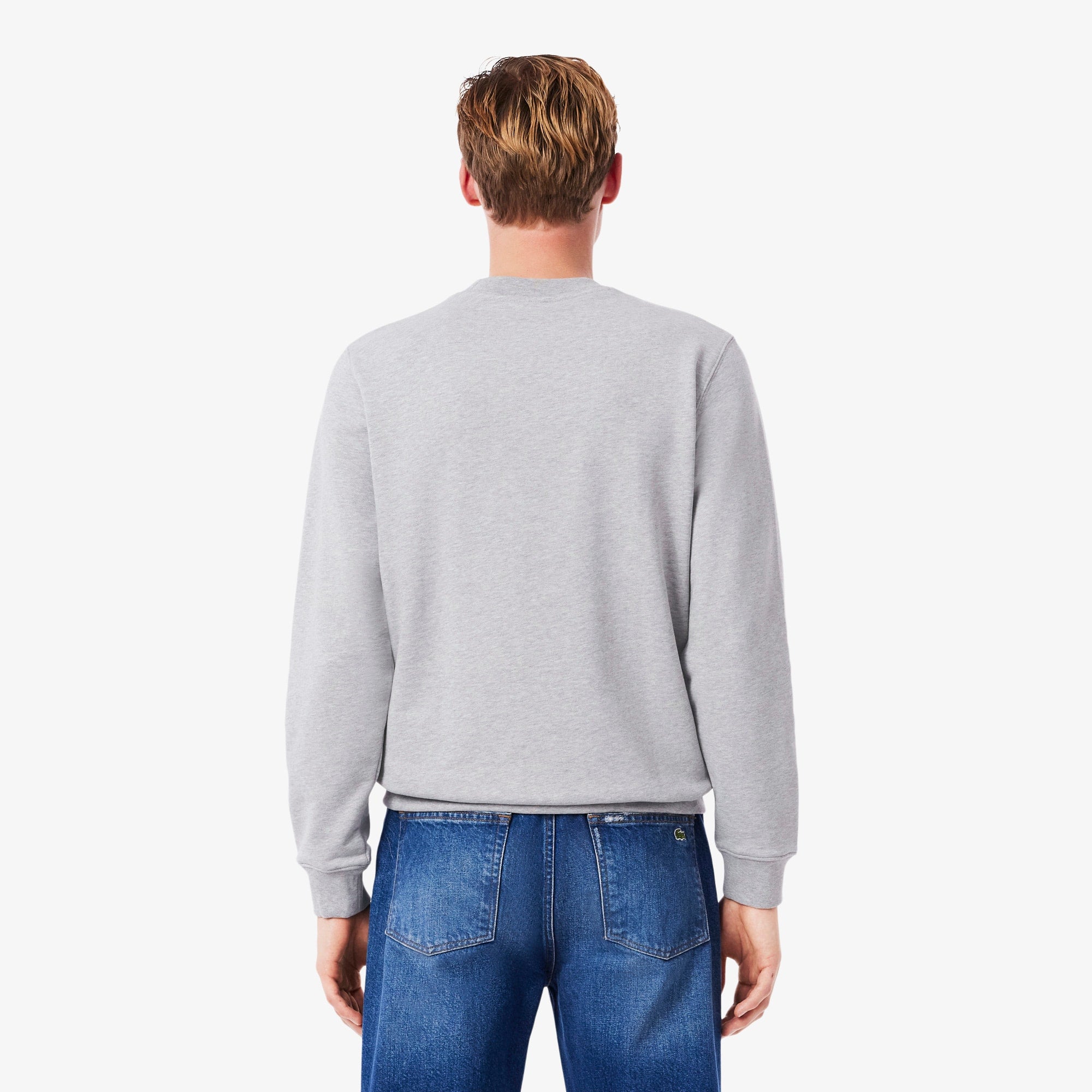 Men's Classic Fit Printed Crew Neck Sweatshirt - Grey Chine