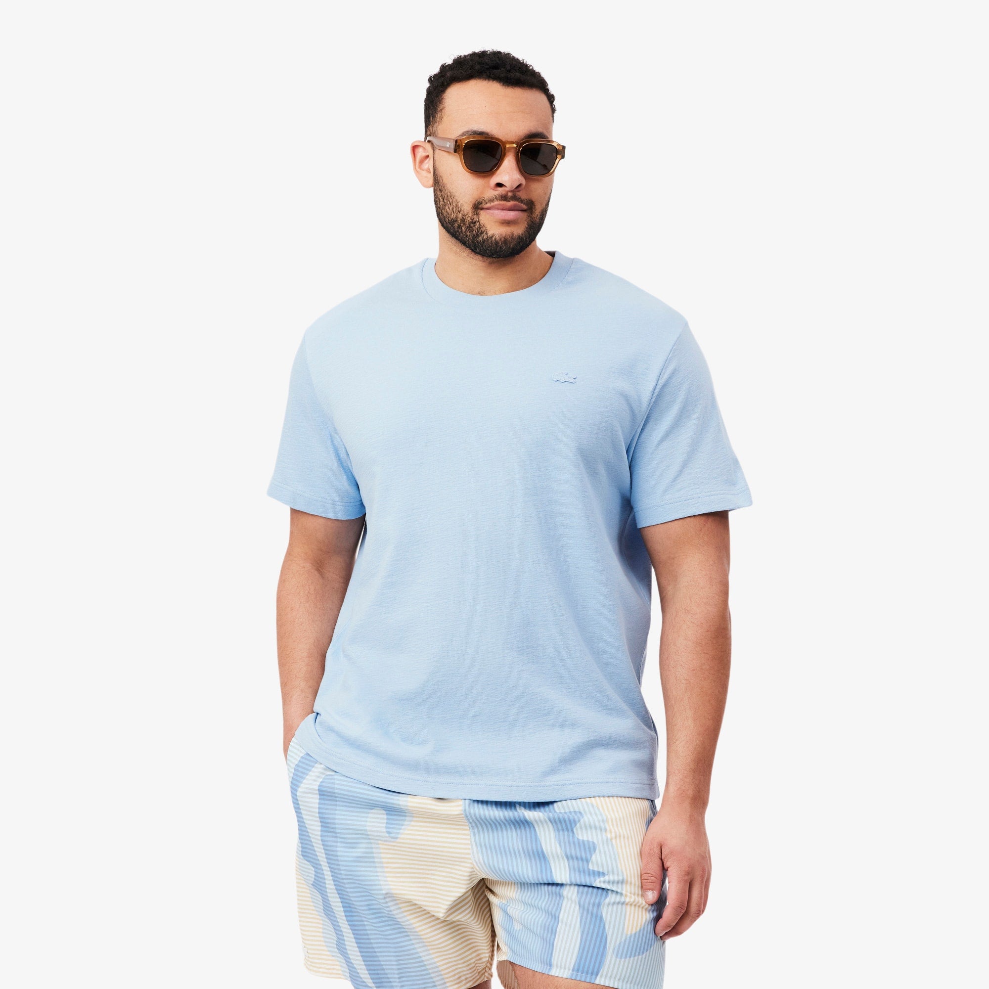 Textured Jersey T-Shirt - Light Blue