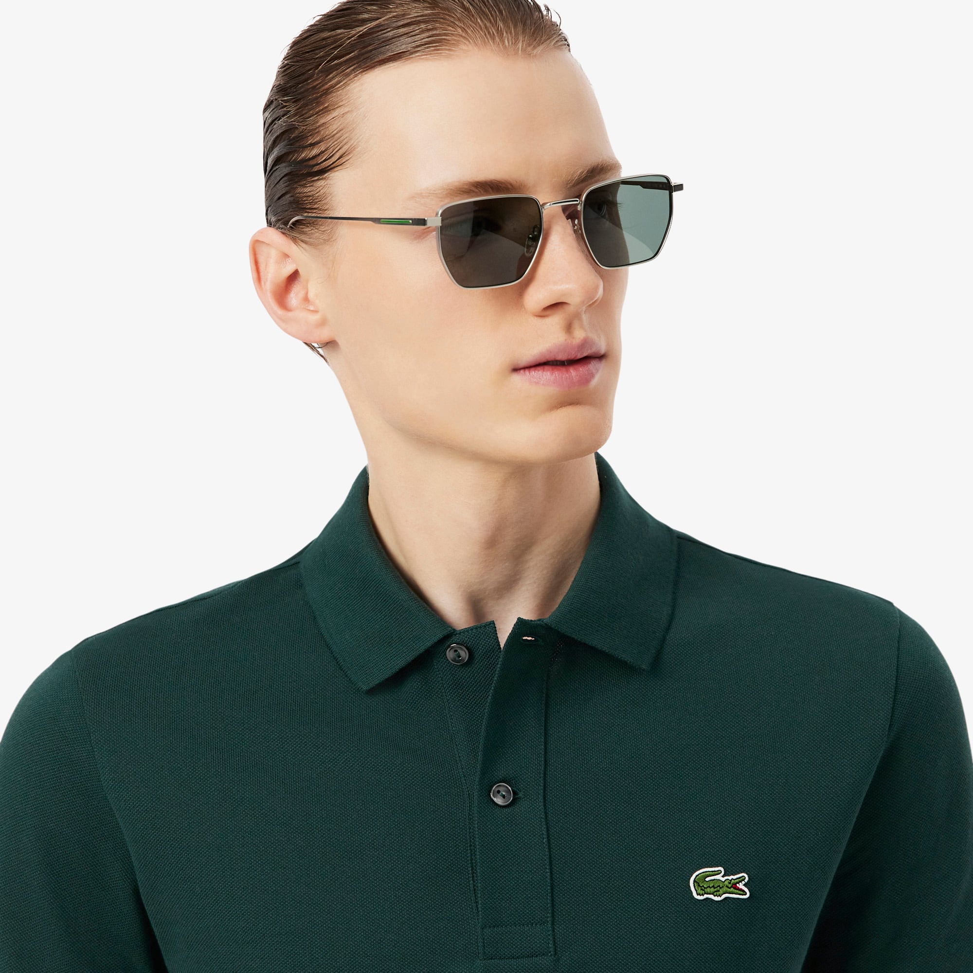 Men's Slim Fit Piqué Polo - Green