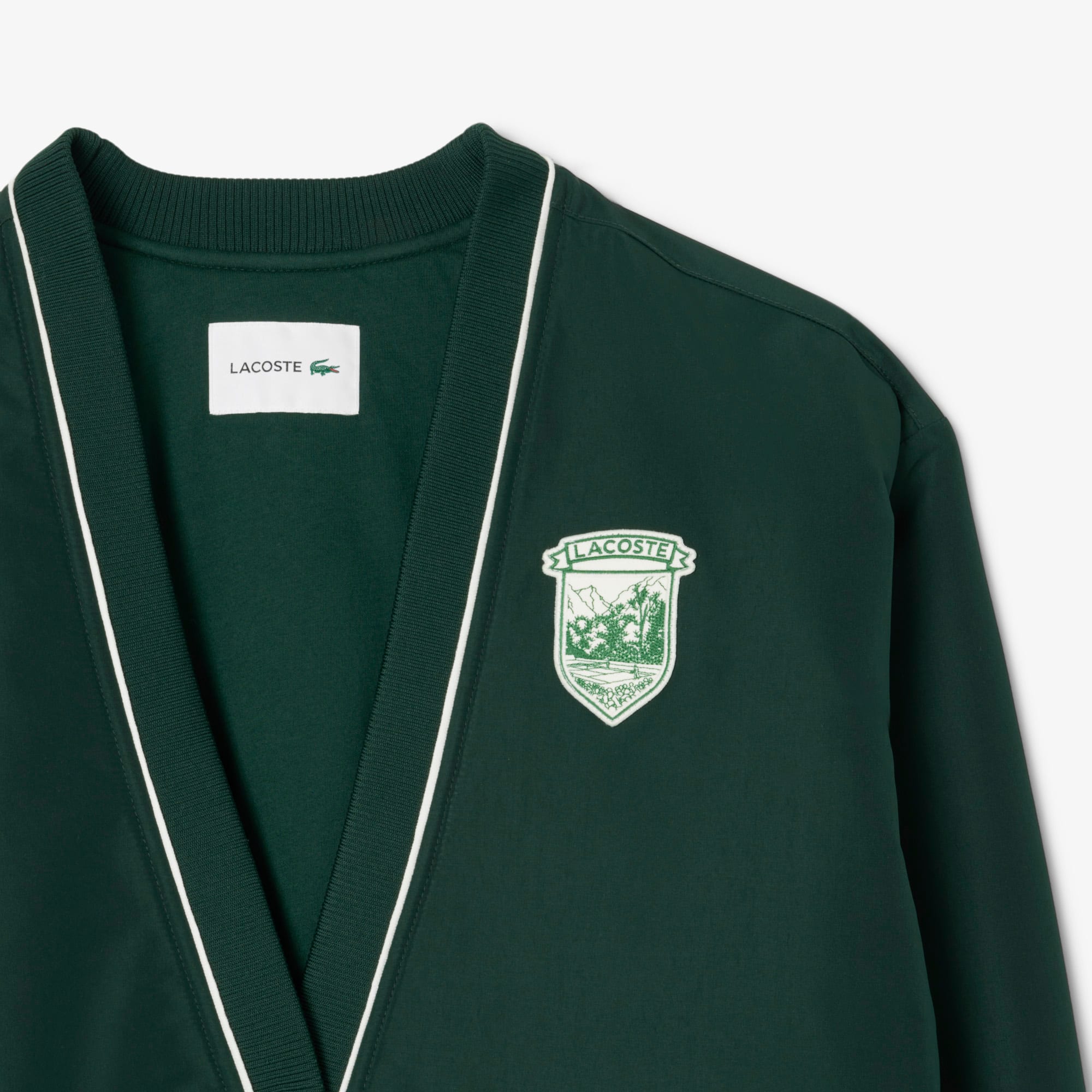 Women's Oversized Padded Nylon Cardigan - Forest green