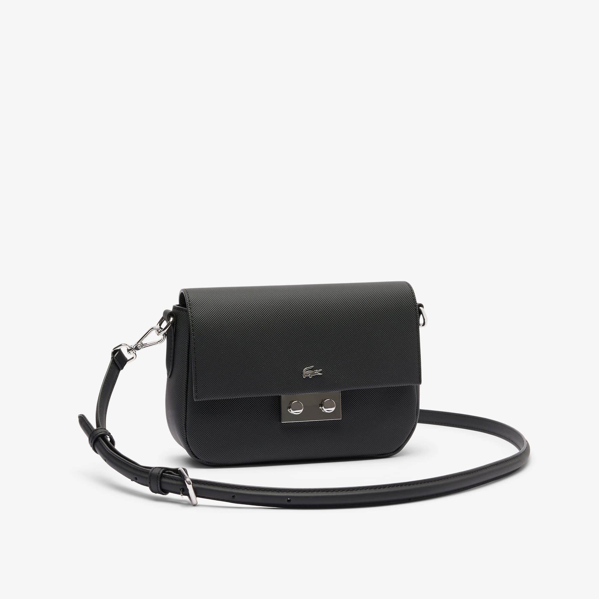Flap Close Shoulder Bag - Black