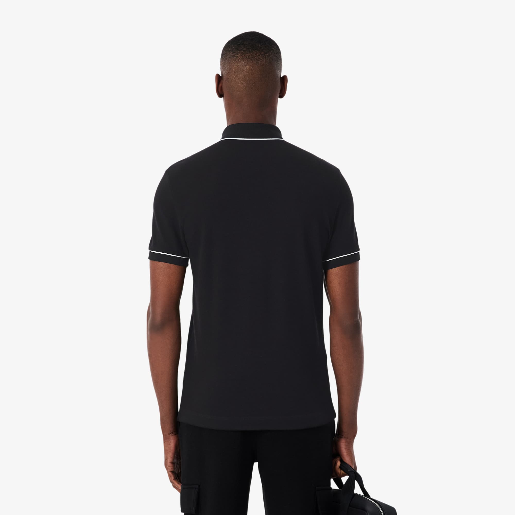 Men's Regular Fit Paris Stretch Piqué Polo - Black