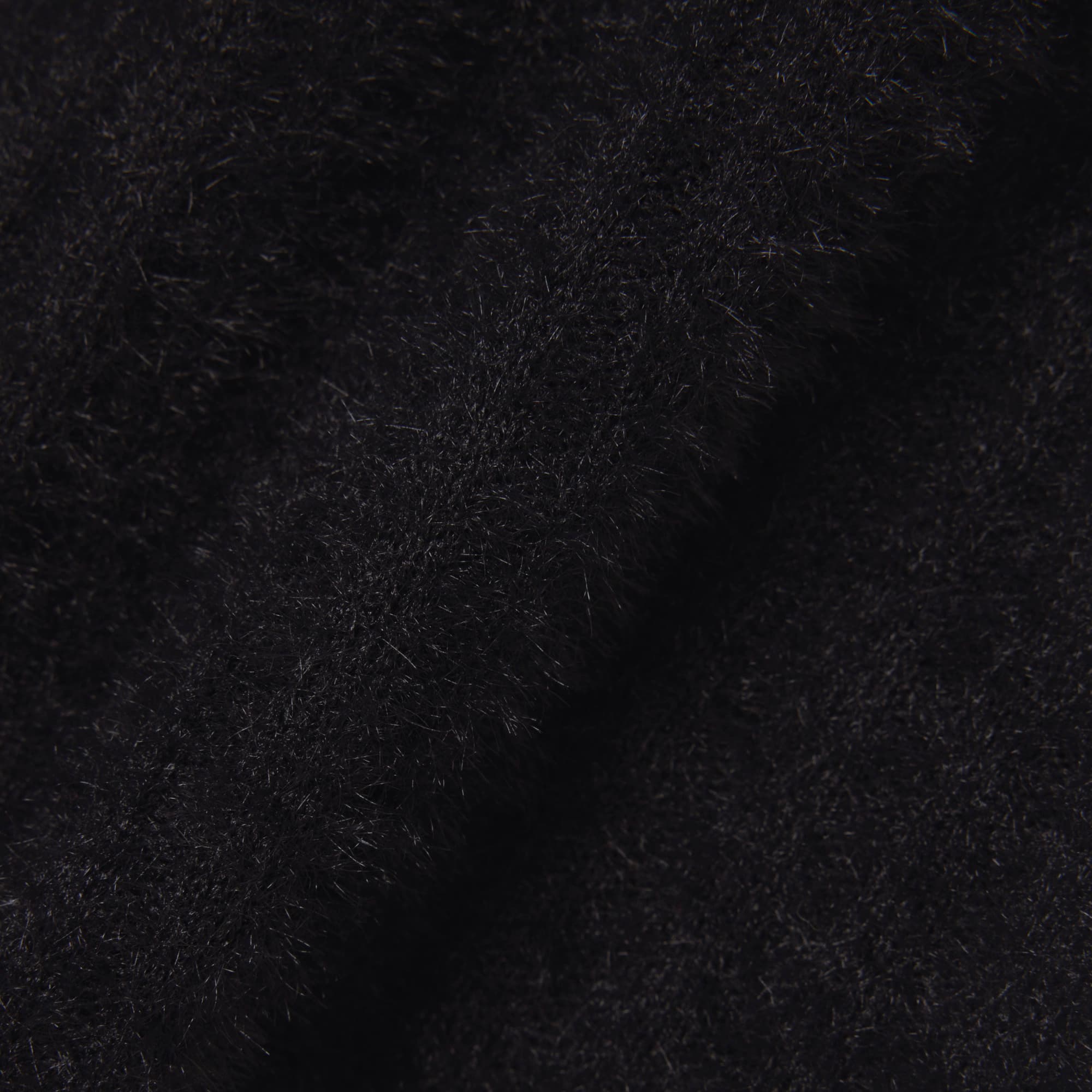 Women's Slim Fit Fuzzy Rib Knit Polo - Black