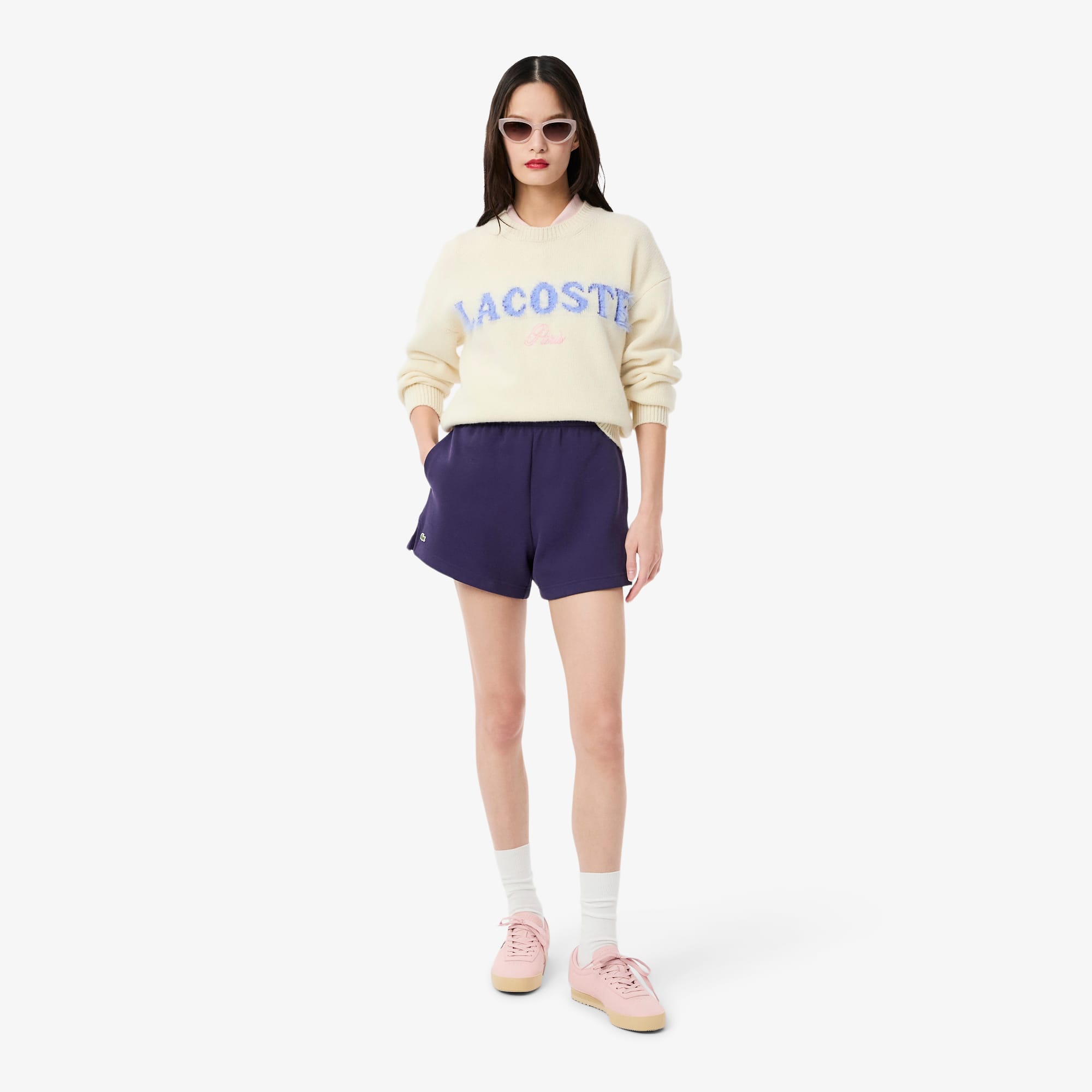 Women's Double Face Piqué Shorts - Purple