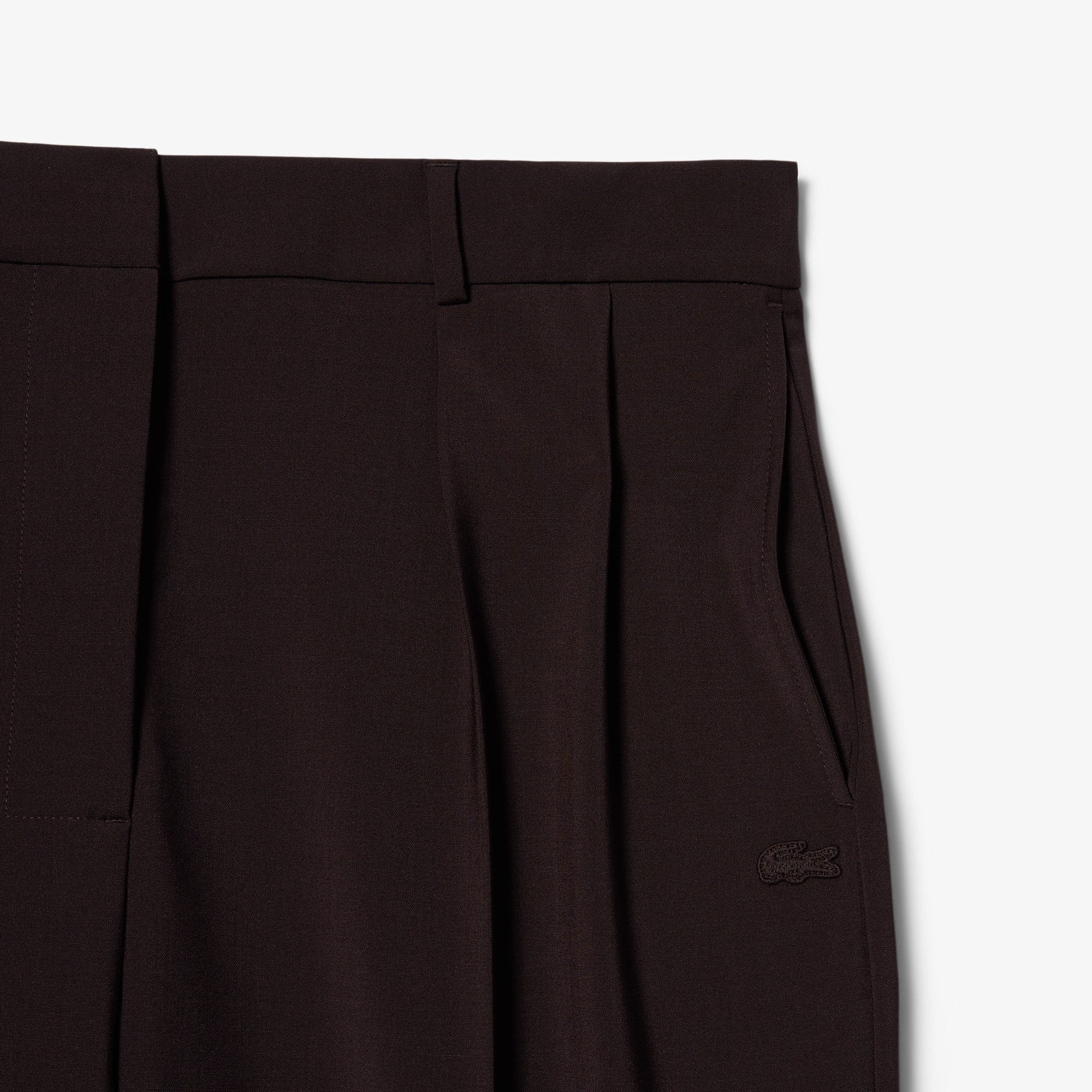 Oversized Wool Blend Pants - Brown