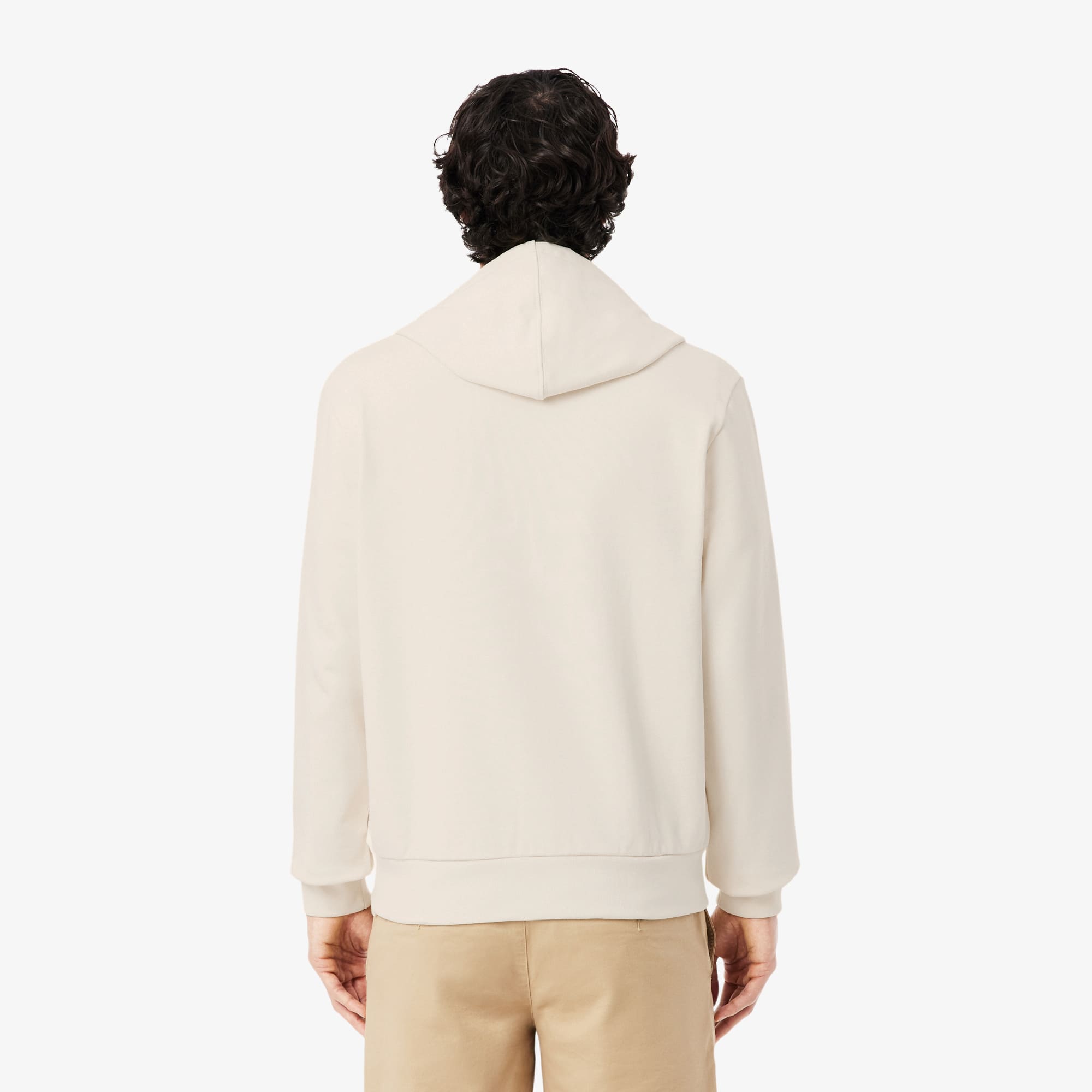 Colorblock Zipped Hoodie - Beige