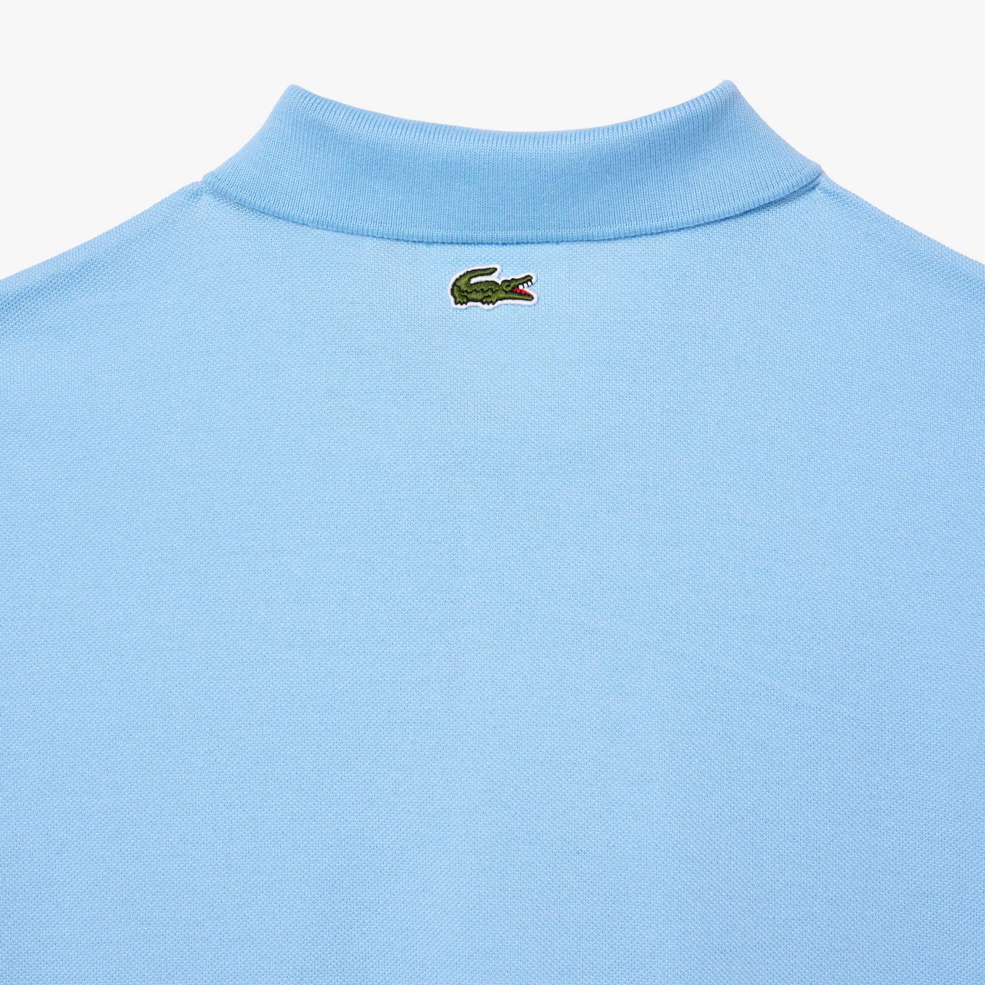 Unisex Classic Fit Signature Print Polo - Pastel blue