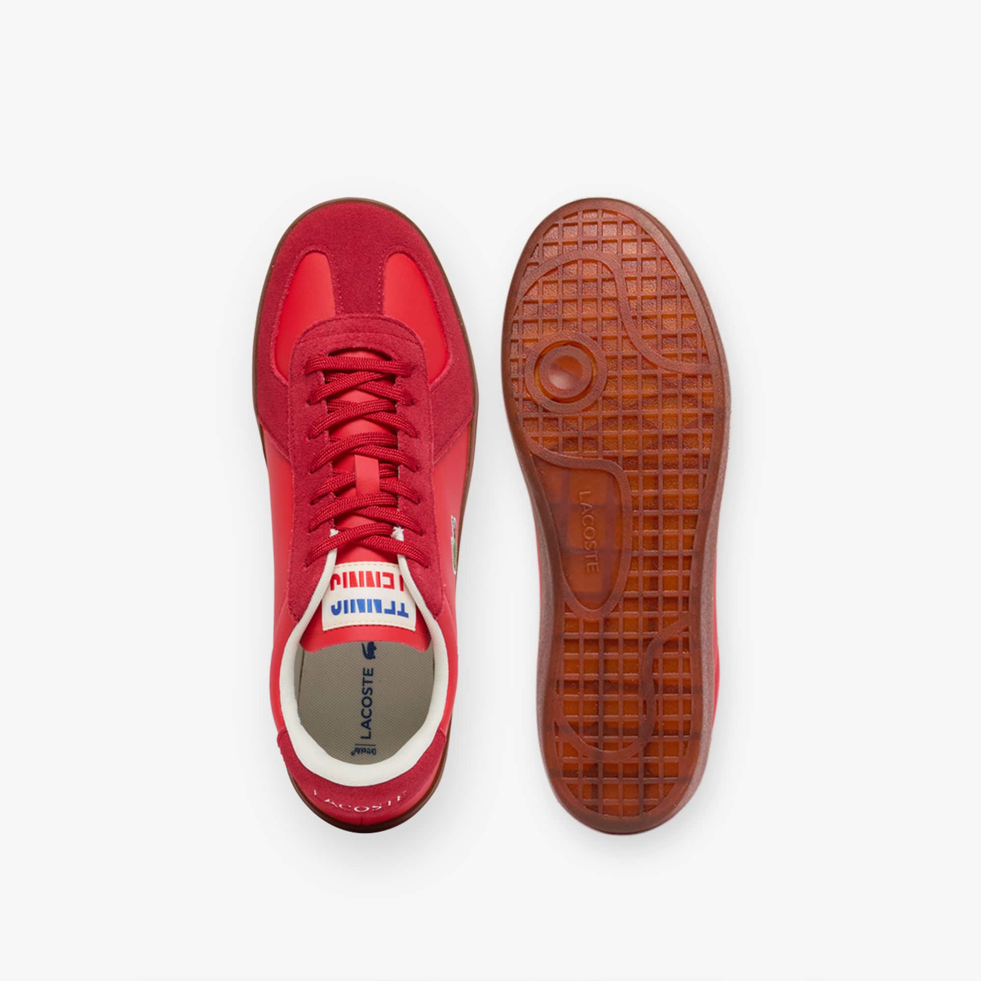 Men's Baseshot Pro Leather Sneakers - RED/GUM