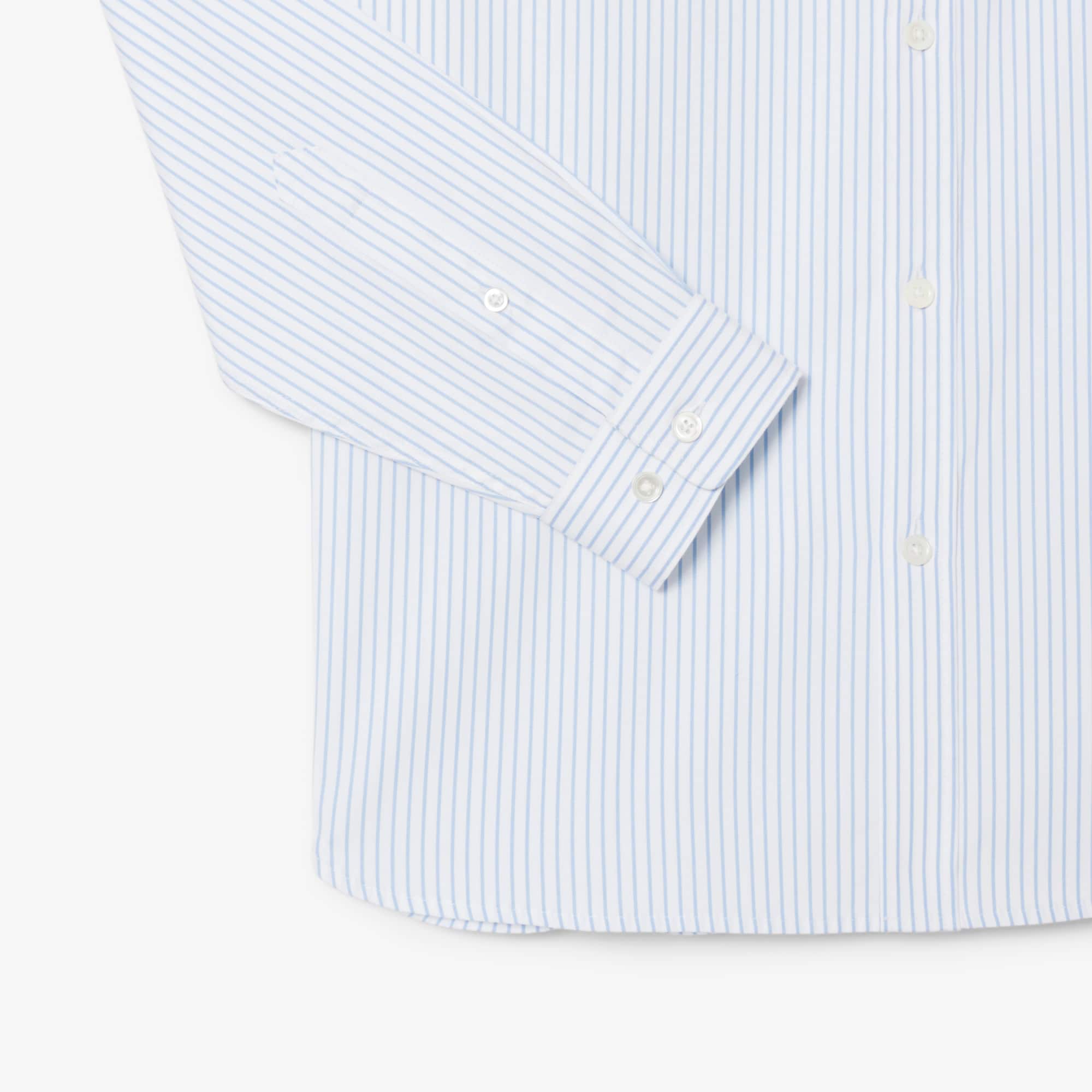 Men's Regular Fit Striped Pinpoint Shirt - White / Blue