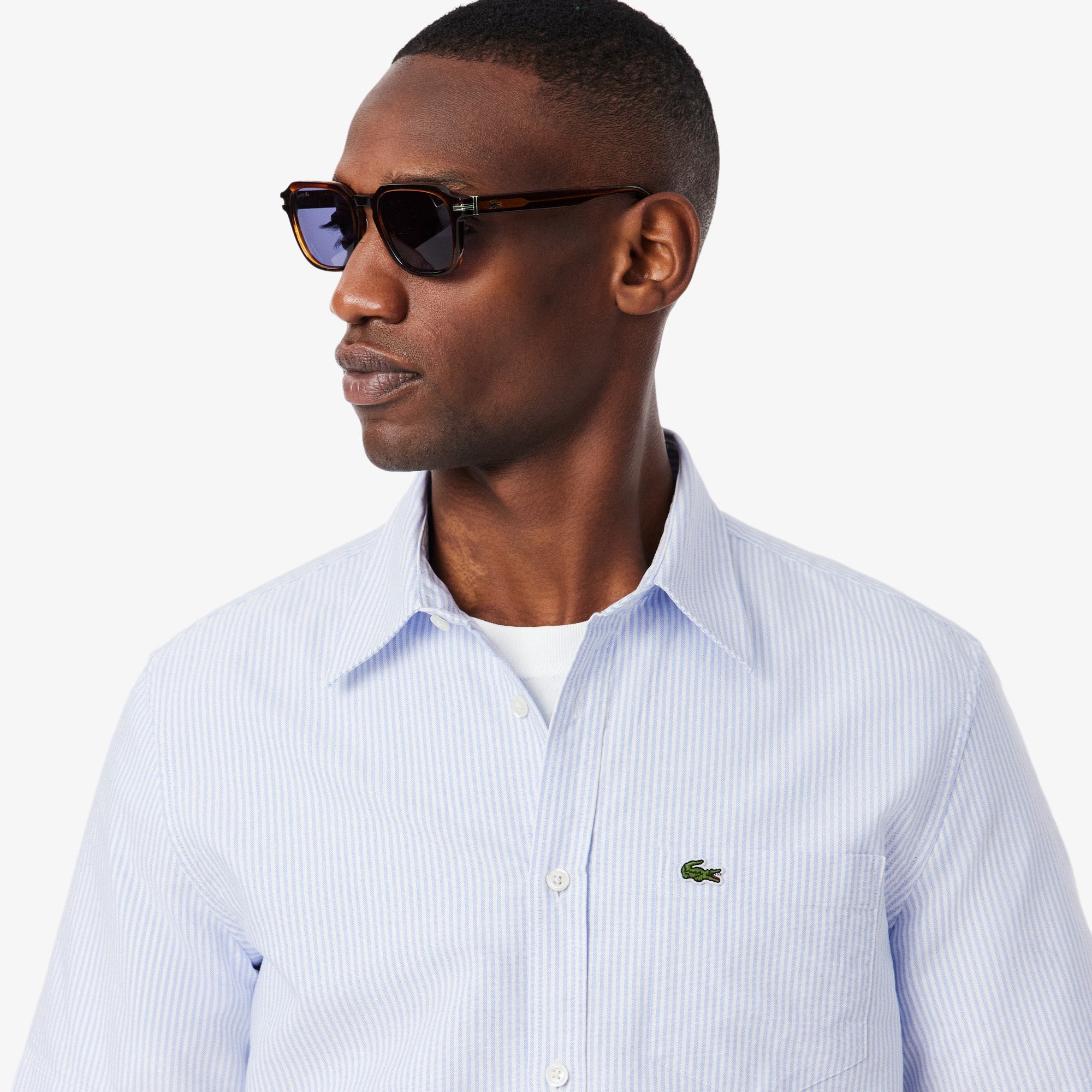 Men's Regular Fit Short Sleeve Oxford Shirt - Blue / White