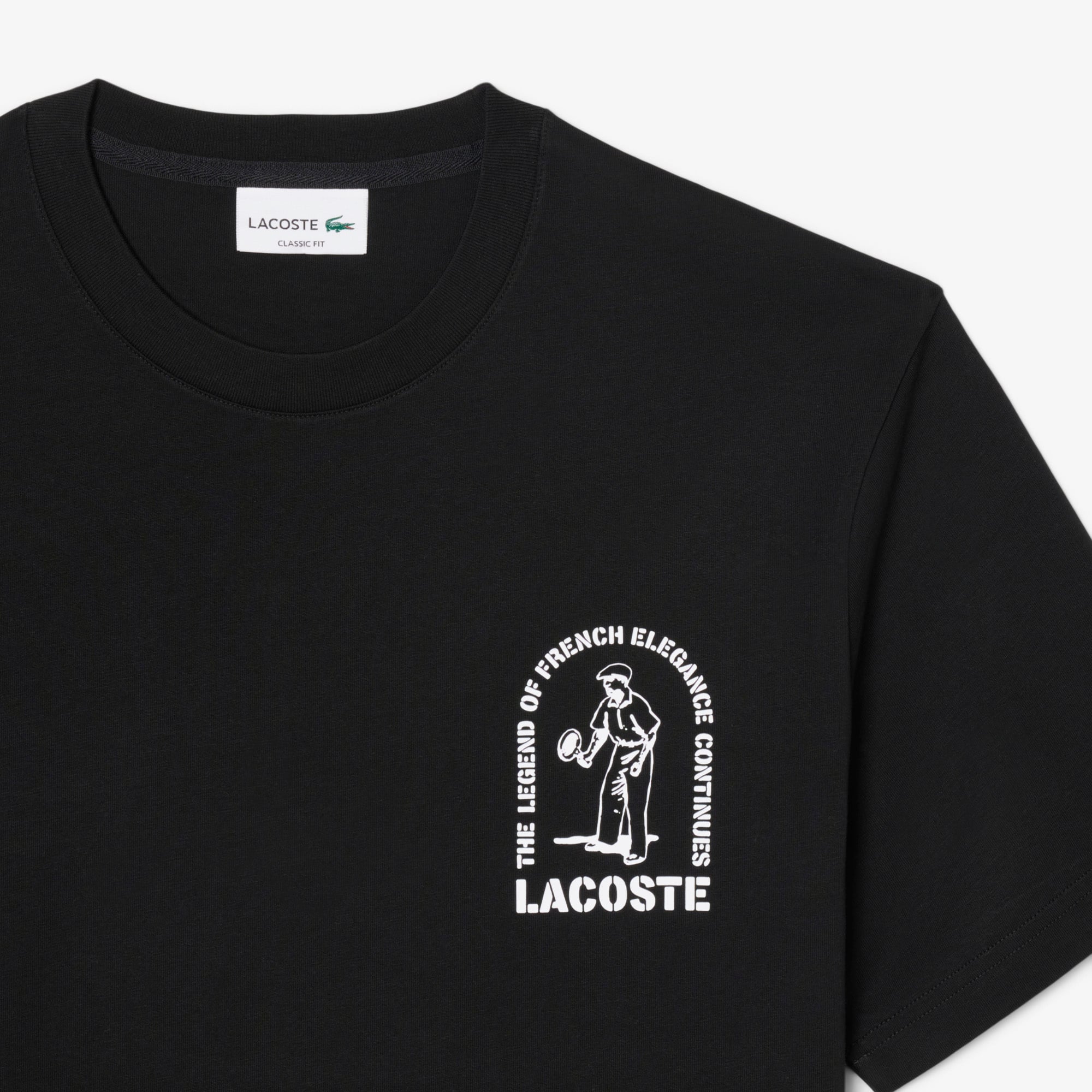 Printed Cotton T-Shirt - Black