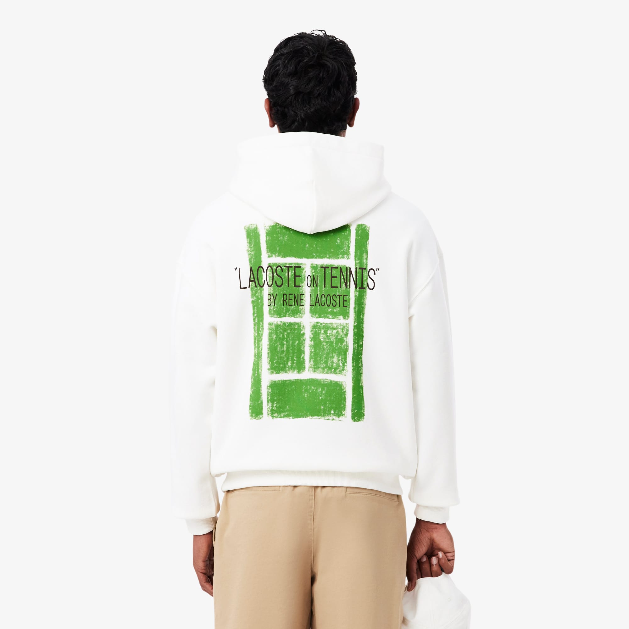 Multi Print Fleece Hoodie - White