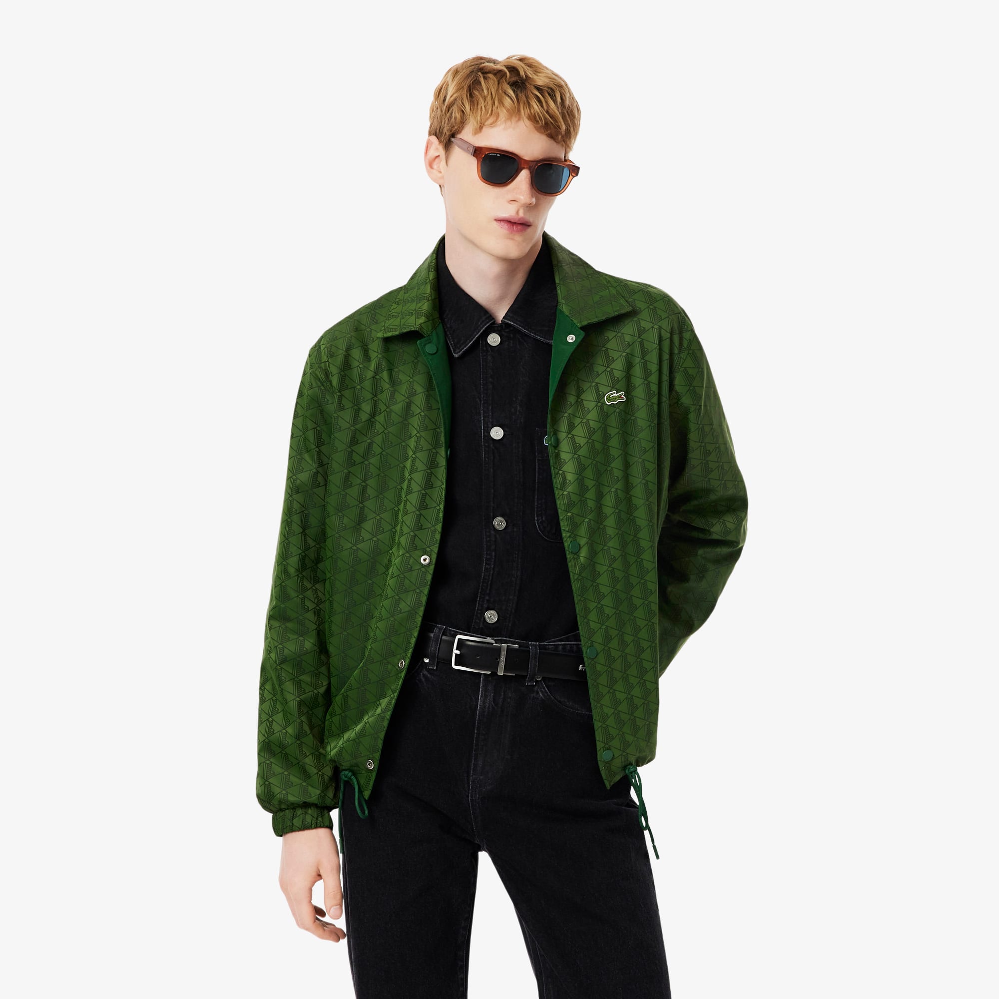 Men's Reversible Monogram Jacket - Pine green