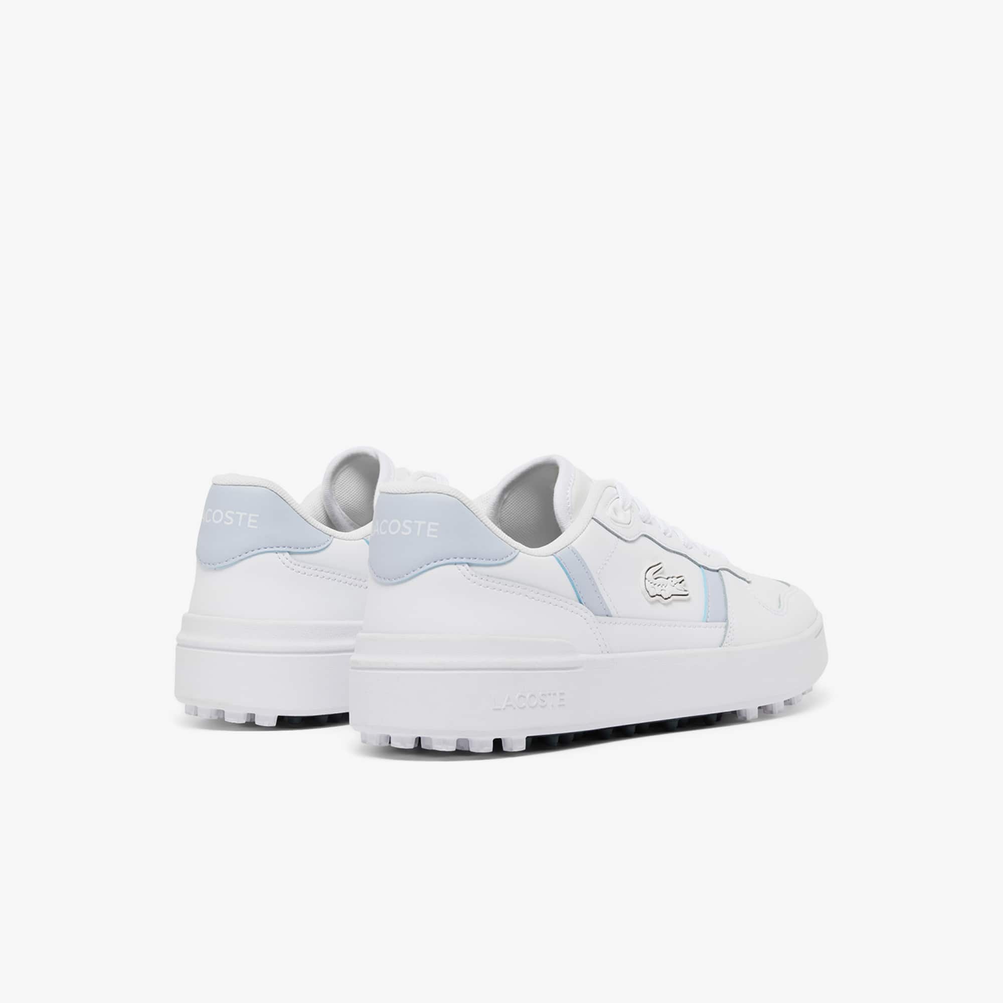 Women's T-Clip Leather Golf Shoes - WHITE/LIGHT BLUE