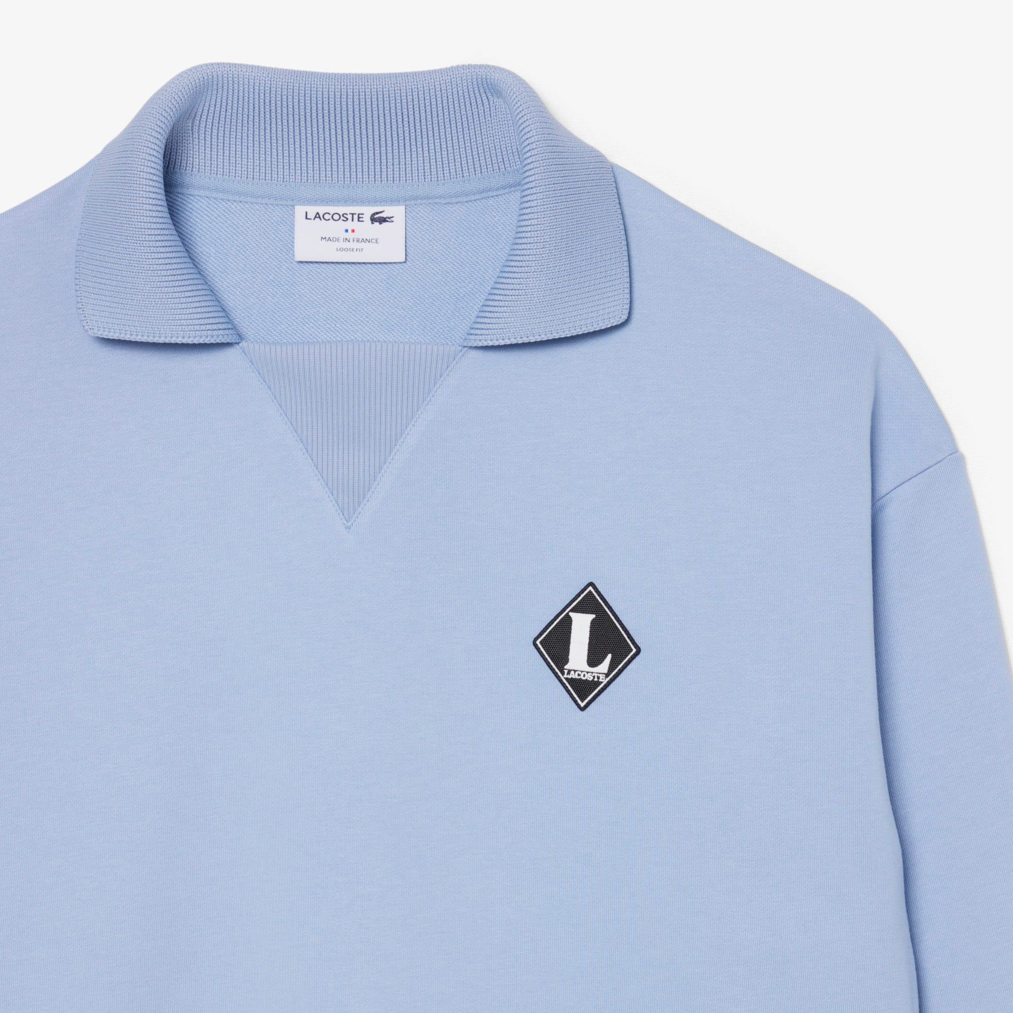Made In France Polo Collar Sweatshirt - Light Blue