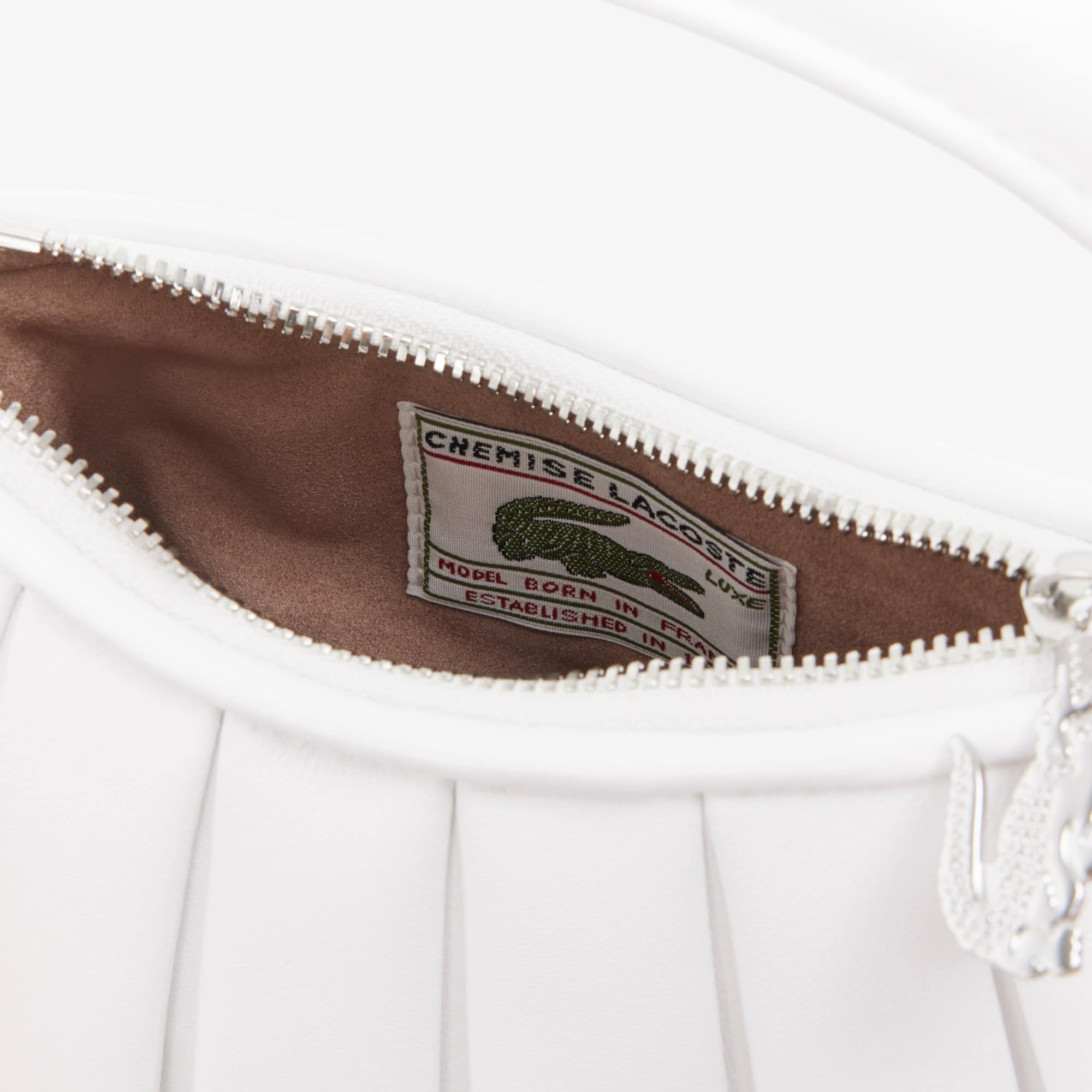 Runway Mini Lenglen Striped Leather Bag - ORANGINE ST WHITE