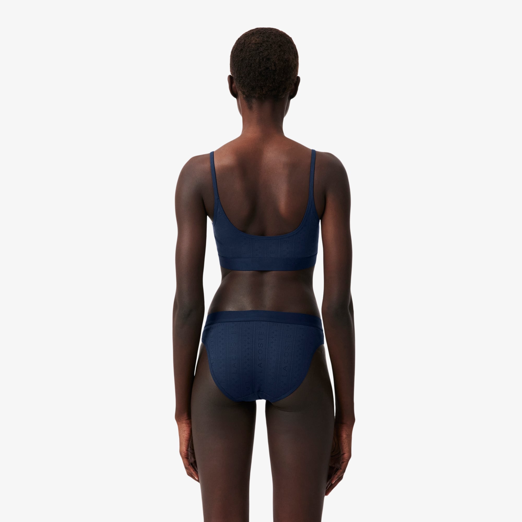 Stretch Pointelle Briefs - Navy Blue