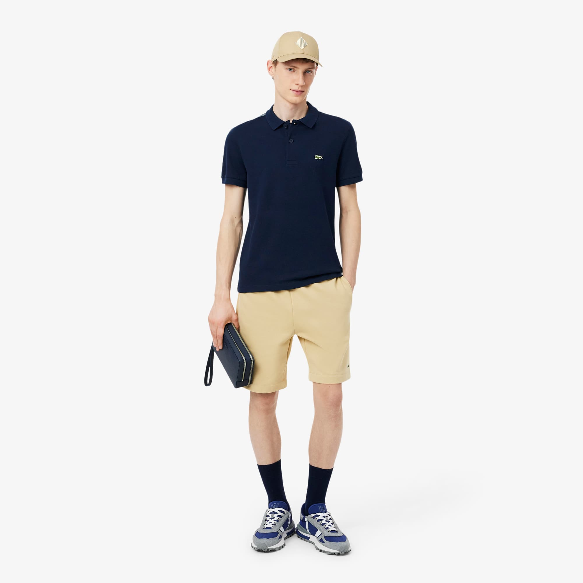 Regular Fit Logo Stripe Polo - Navy Blue