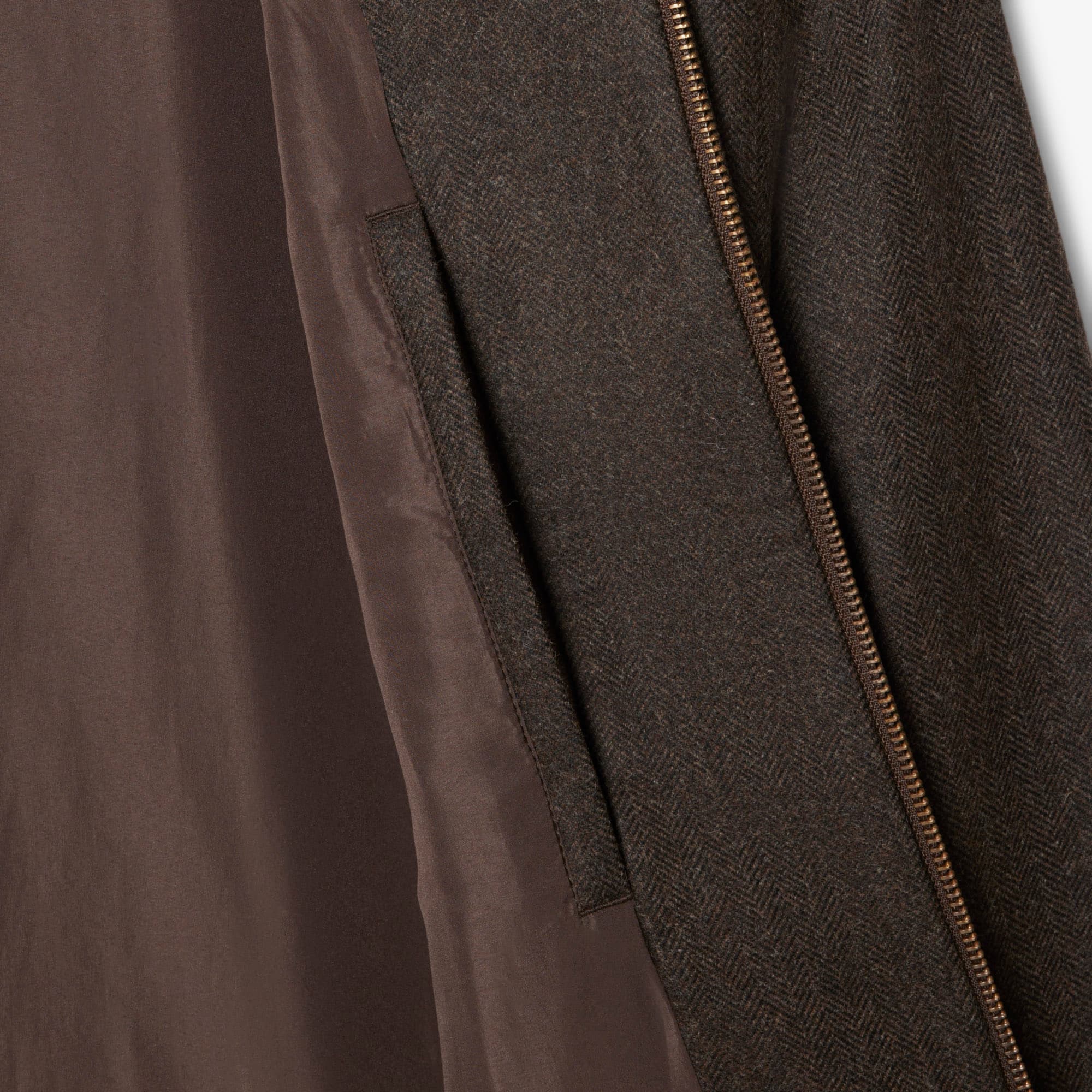 Men's Wool Harrington Jacket - Brown