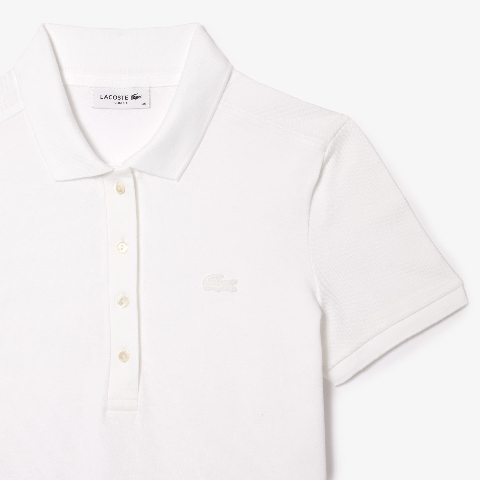 Women's Slim Fit Stretch Mini Piqué Polo Dress - White