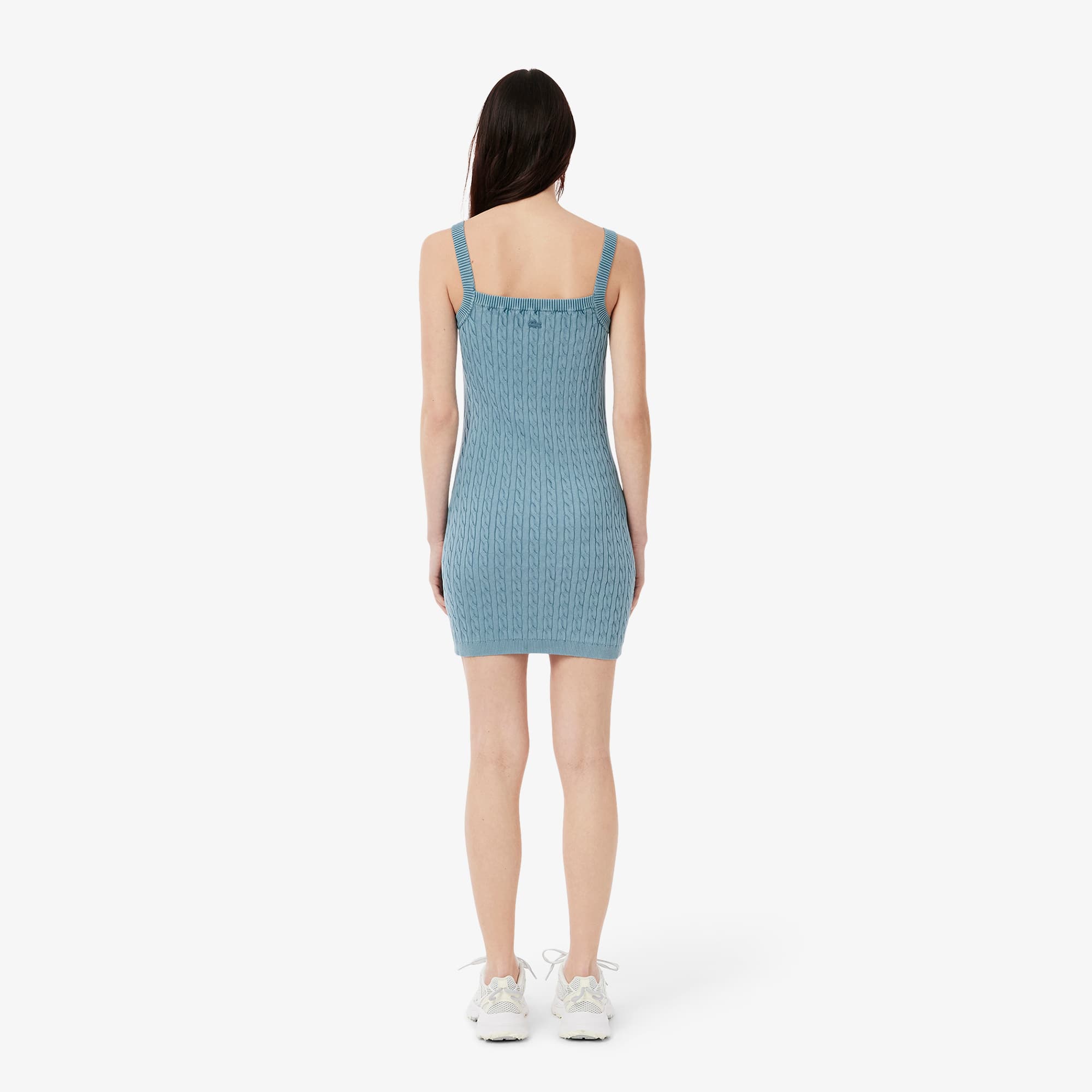 Women's Wash Effect Cable Knit Dress - Blue