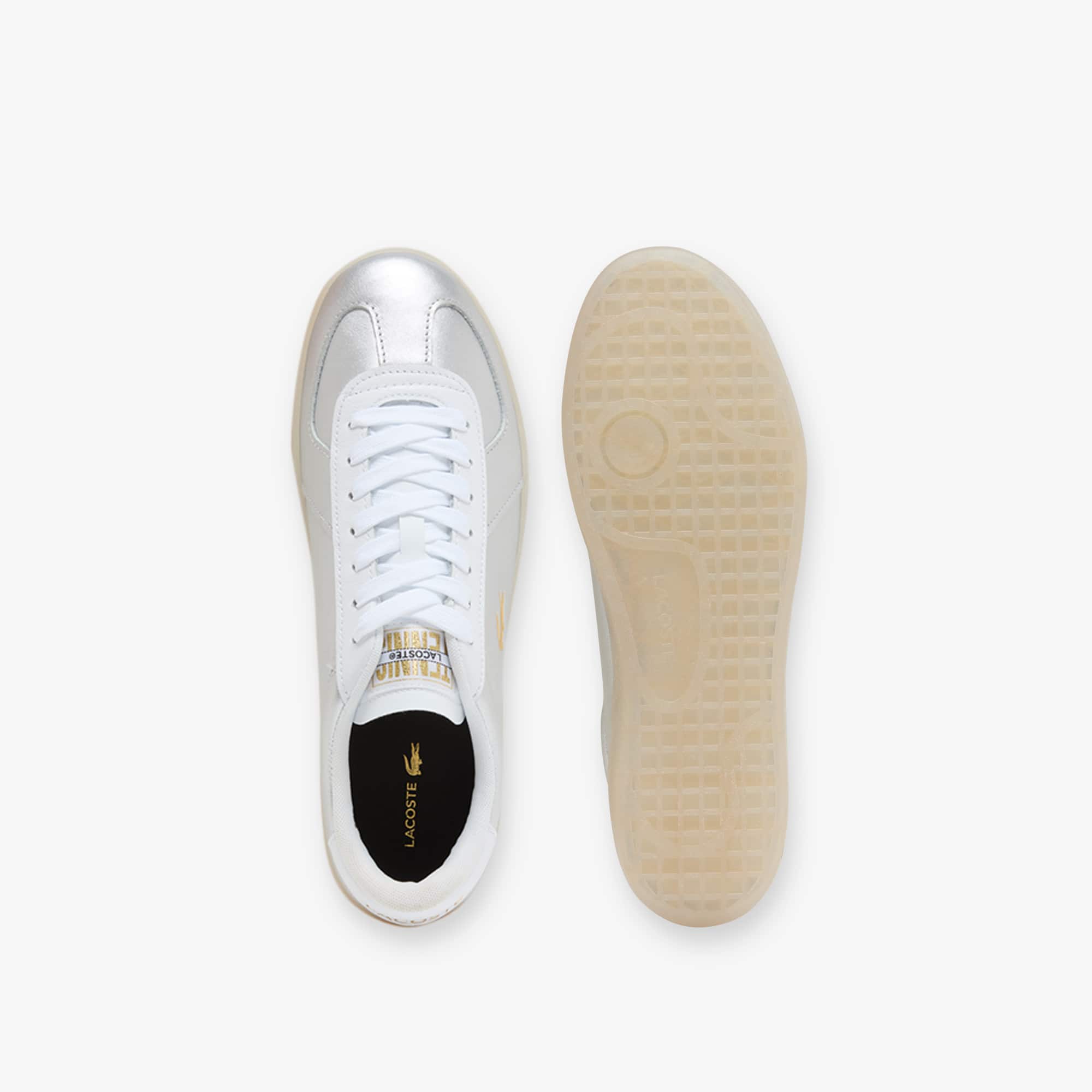 Men's Baseshot Pro Leather Sneakers - SLV/OFF WHT