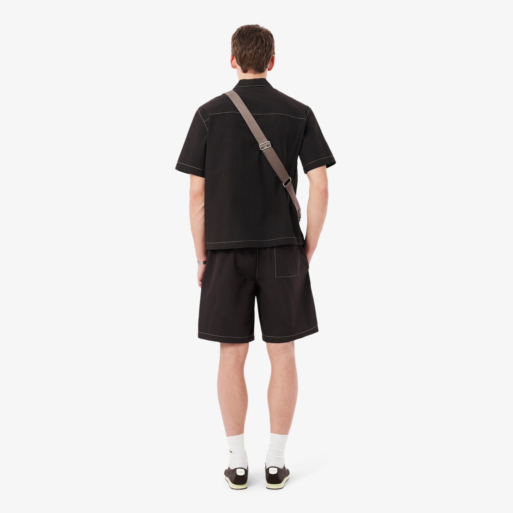 Relaxed Fit Poplin Shorts - Brown