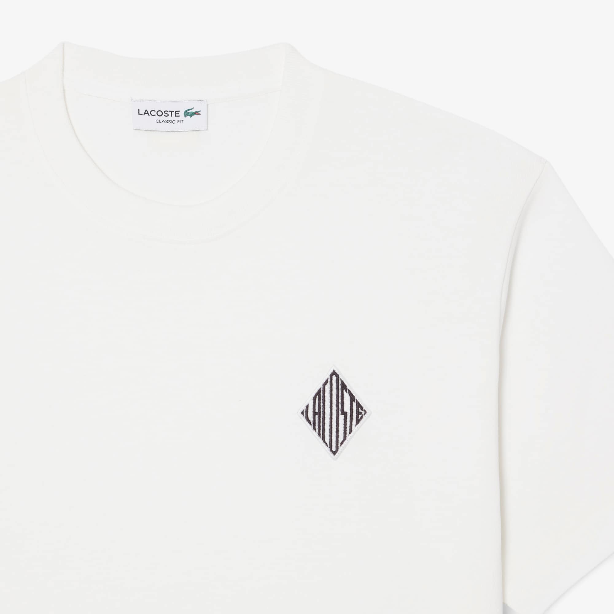 Classic Fit Heavy Badge Accent T-Shirt - White
