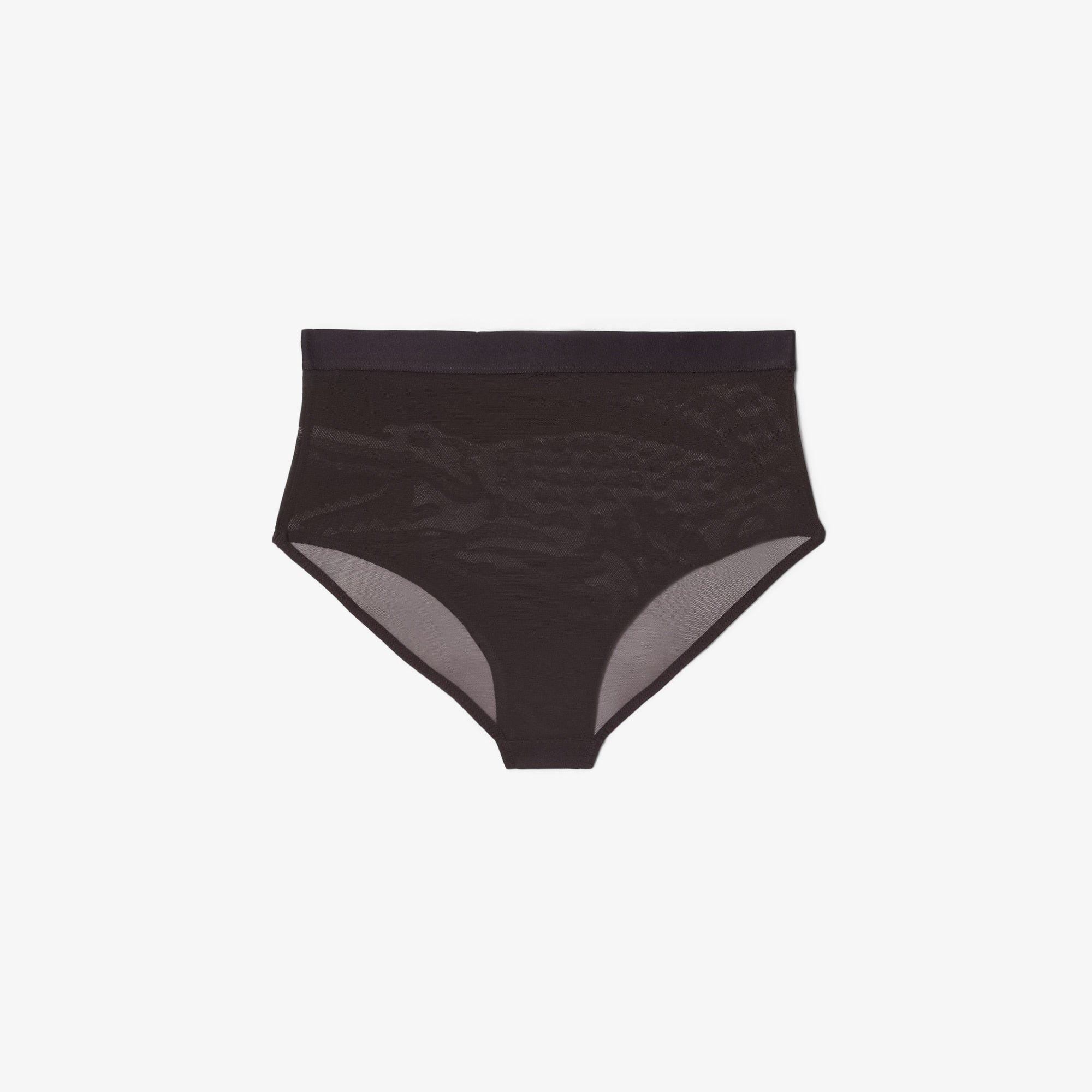 High Waist Mesh Briefs - Brown