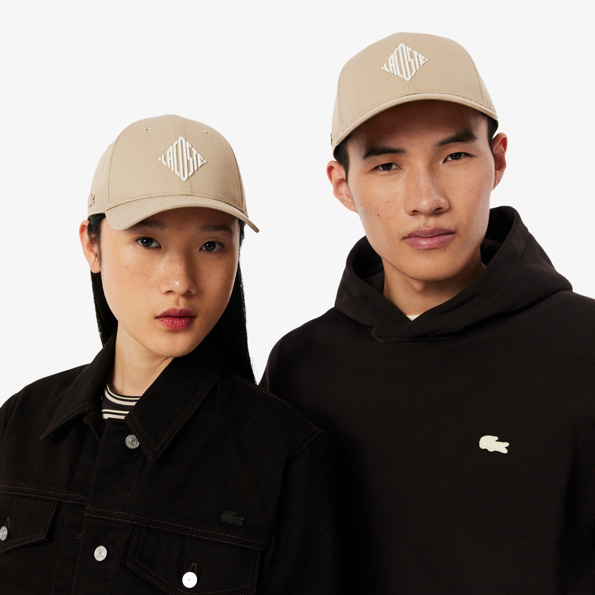 Embroidered Cotton Twill Cap - Beige