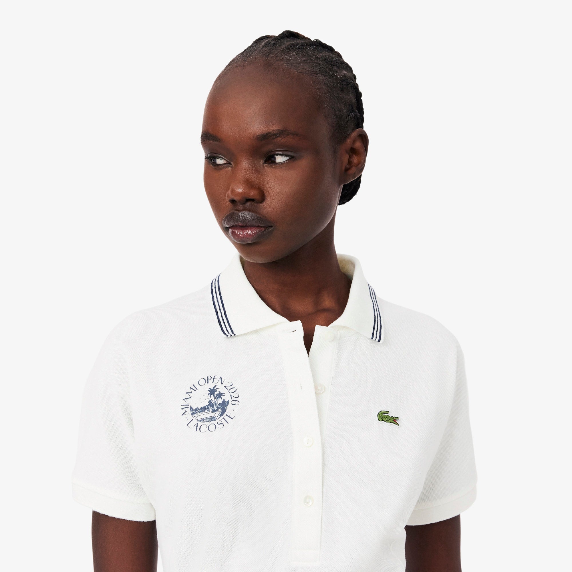 Miami Open Edition Polo Collar Dress - White
