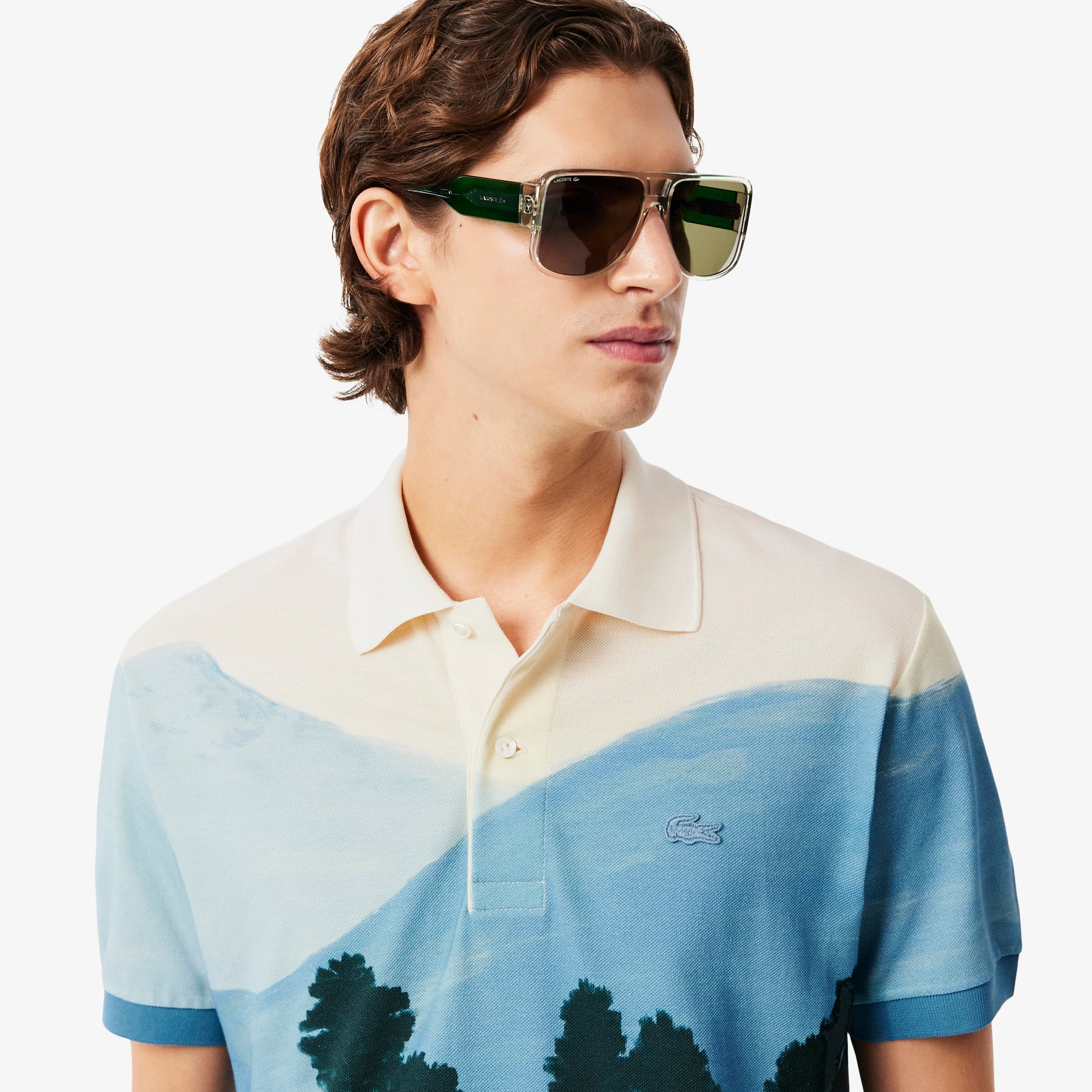 Men's Classic Fit Printed Petit Piqué Polo - Green / Yellow / Green / White / Blue / Pink