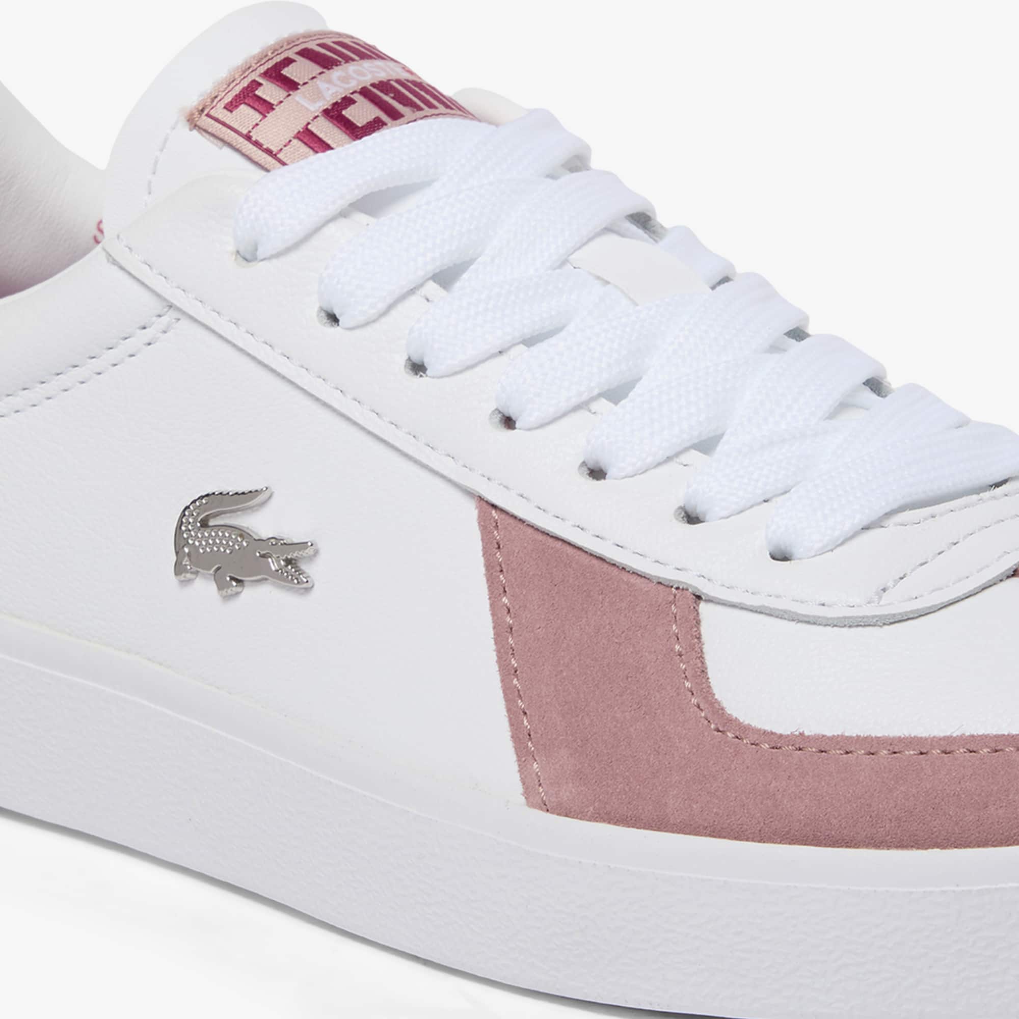 Women's Baseshot Pro Leather Sneakers - WHITE/PINK
