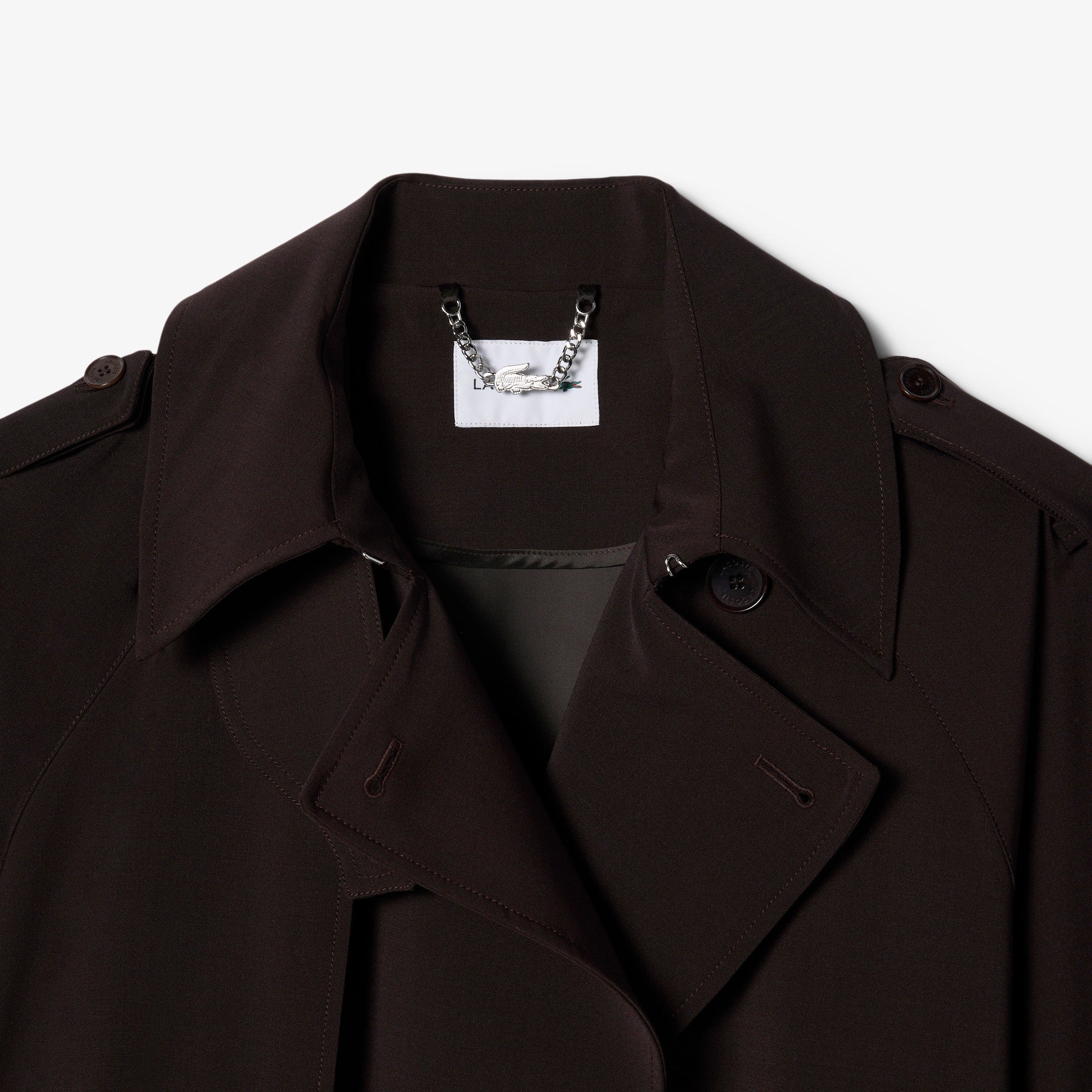 Oversized Wool Blend Trench Coat - Brown
