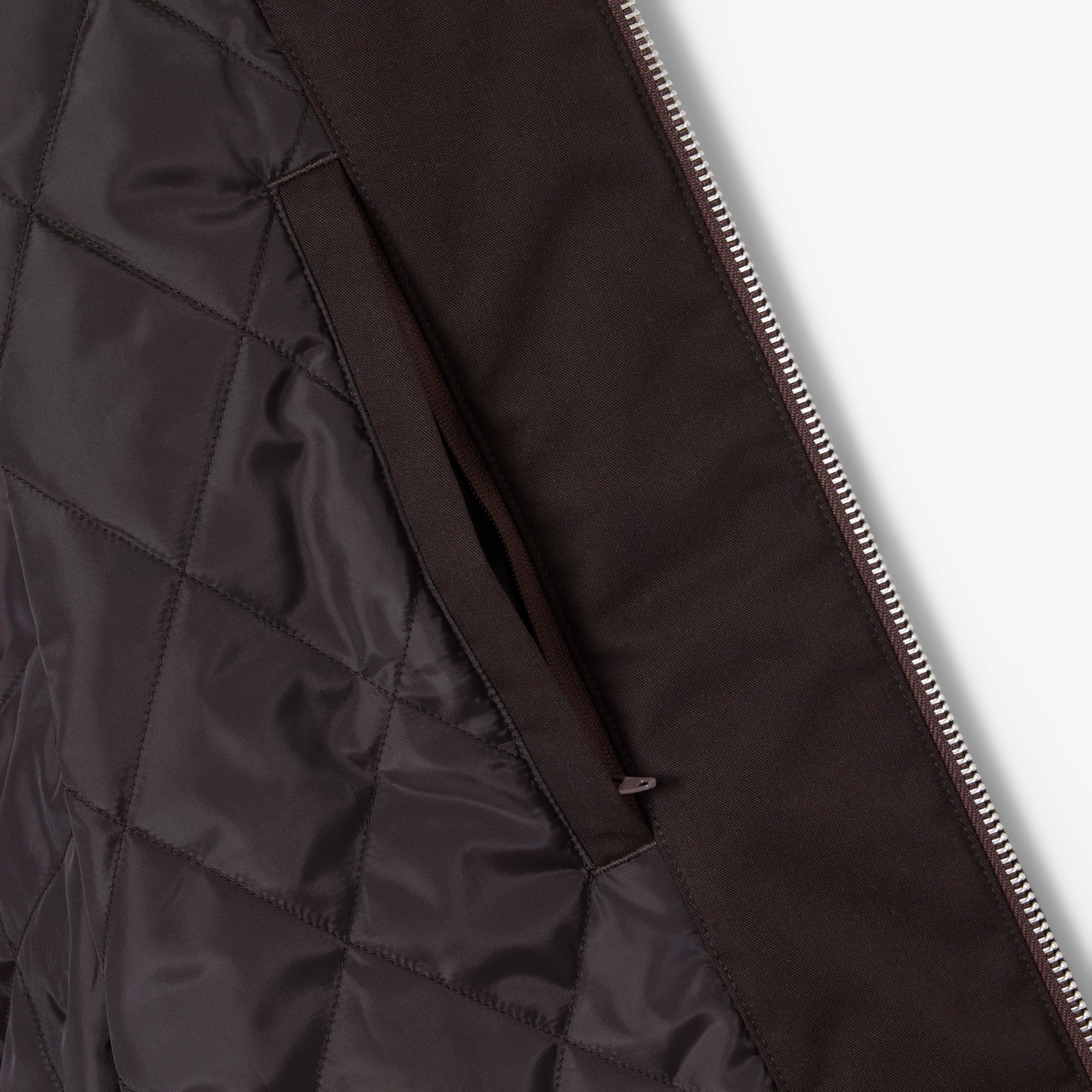 Retro Badge Water-Repellent Bomber Jacket - Brown