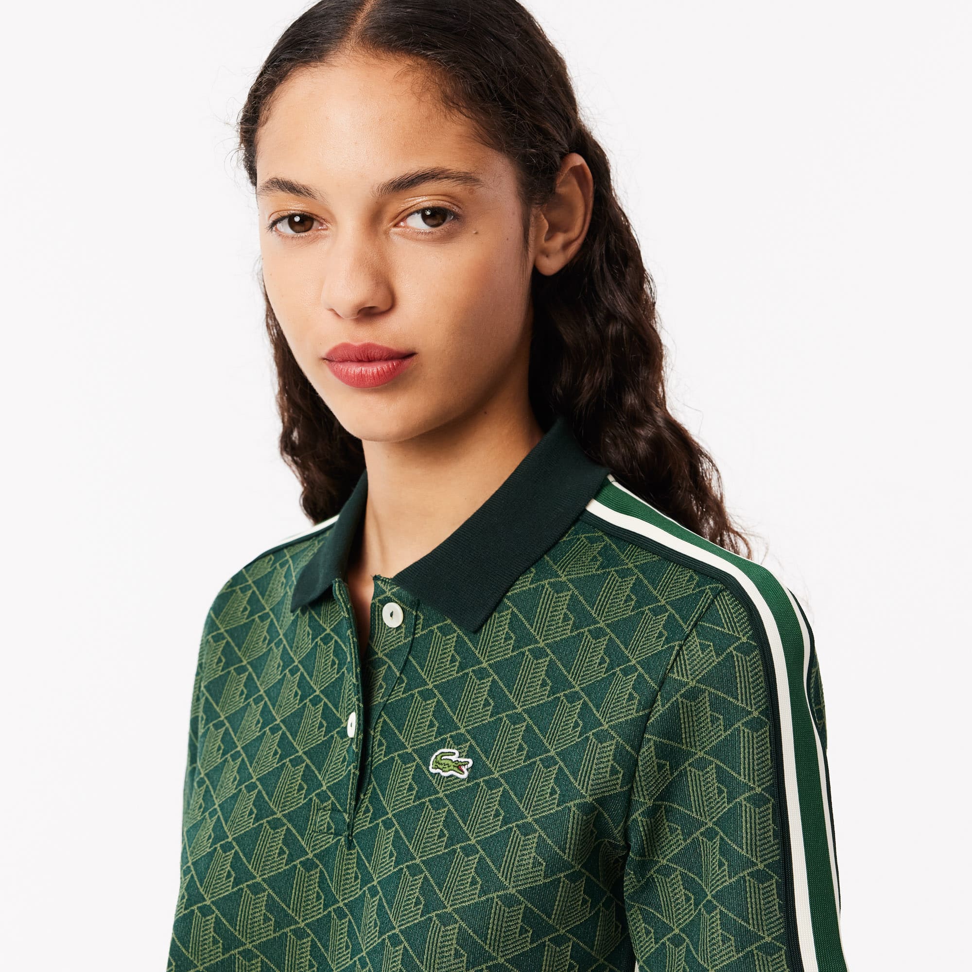 Women's Slim Fit Monogram Polo - Green / Khaki Green