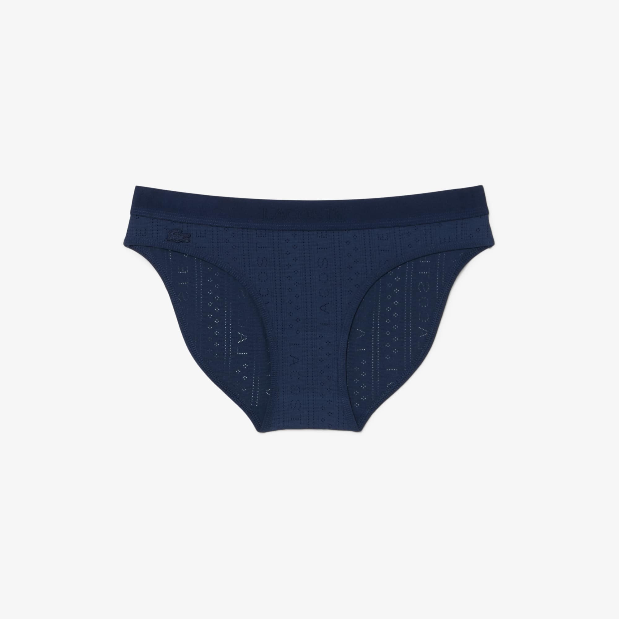 Stretch Pointelle Briefs - Navy Blue