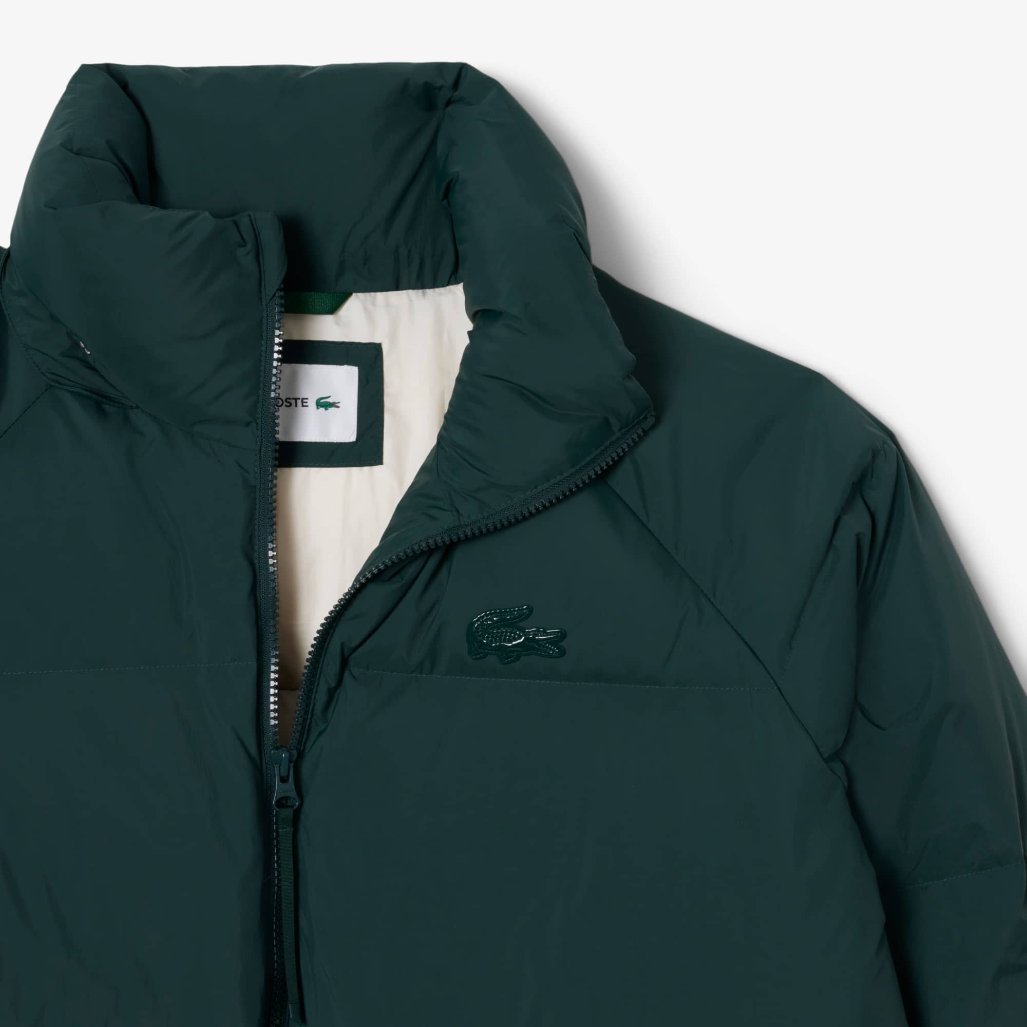 Women's Long Oversized Down Jacket - Green / White