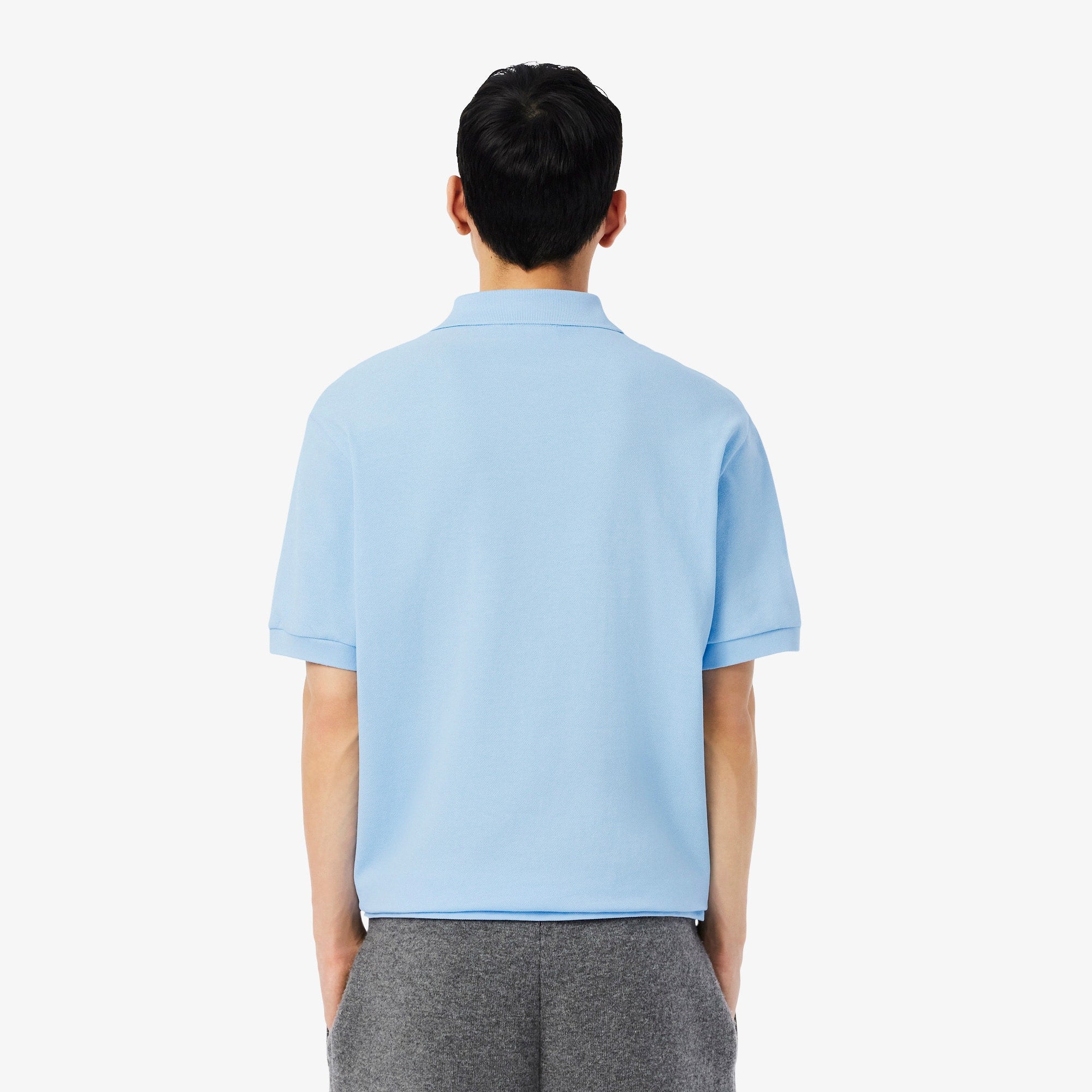 Men's Loose Fit Heavy Piqué Polo - Pastel blue