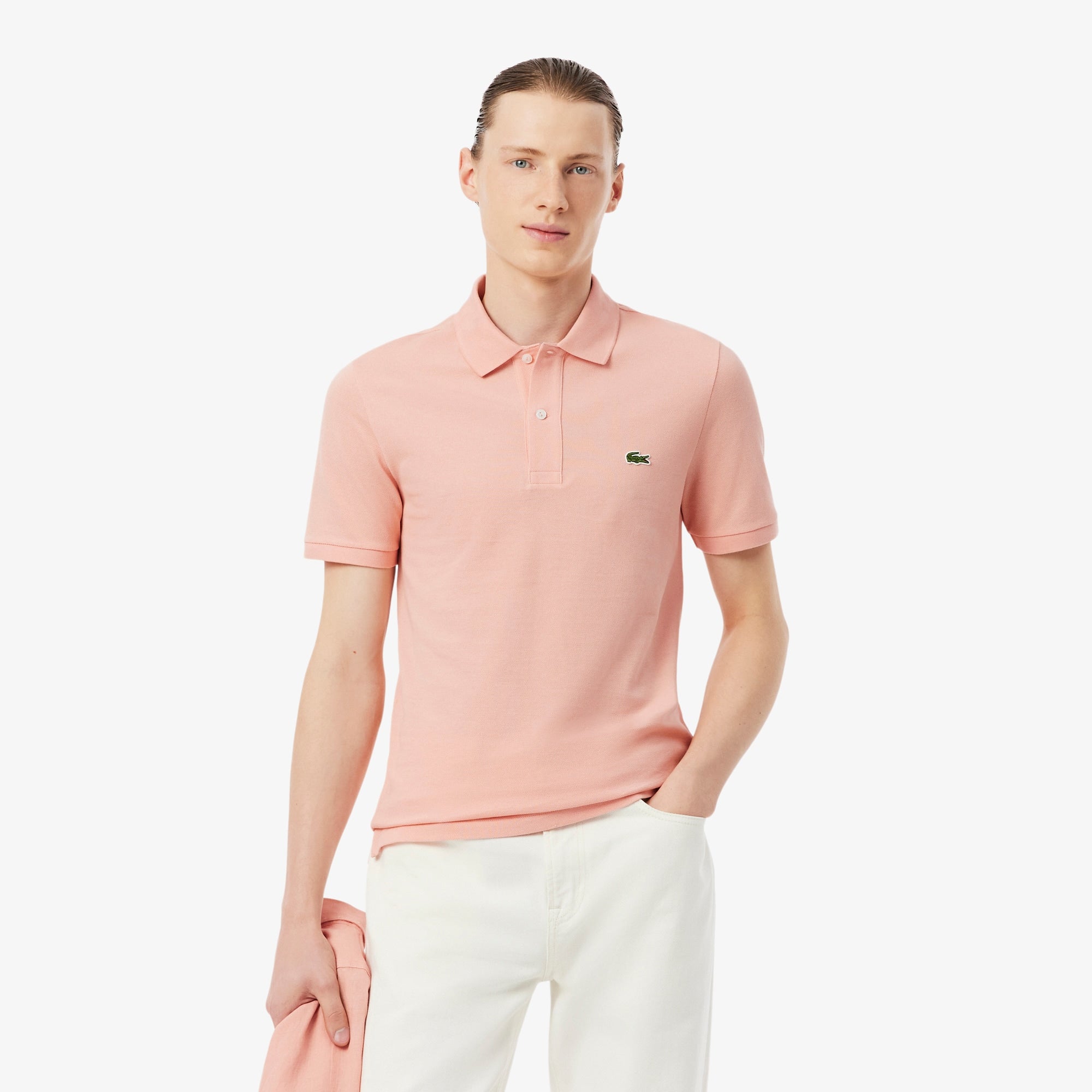 Men's Slim Fit Piqué Polo - Rose