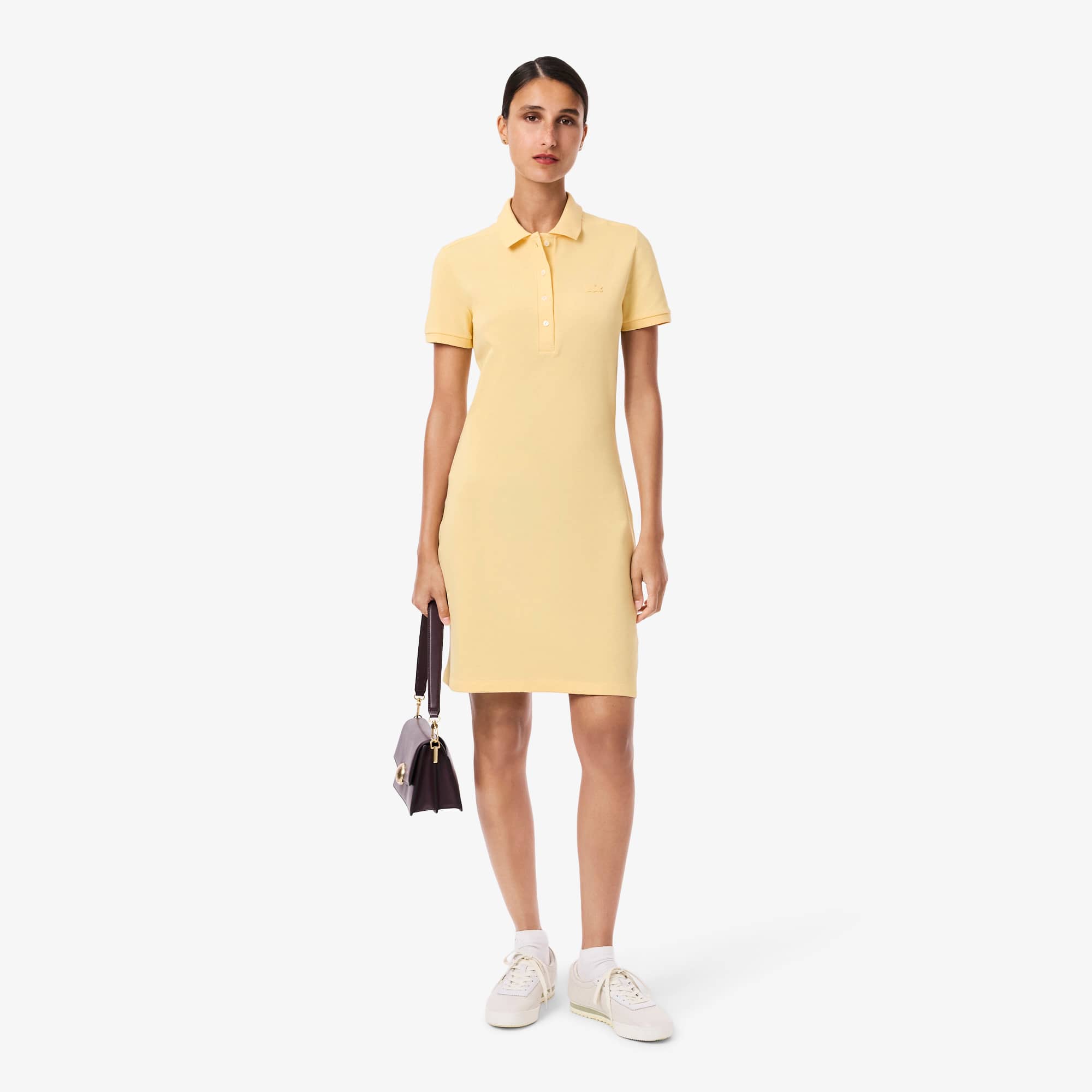 Women's Slim Fit Stretch Mini Piqué Polo Dress - Yellow