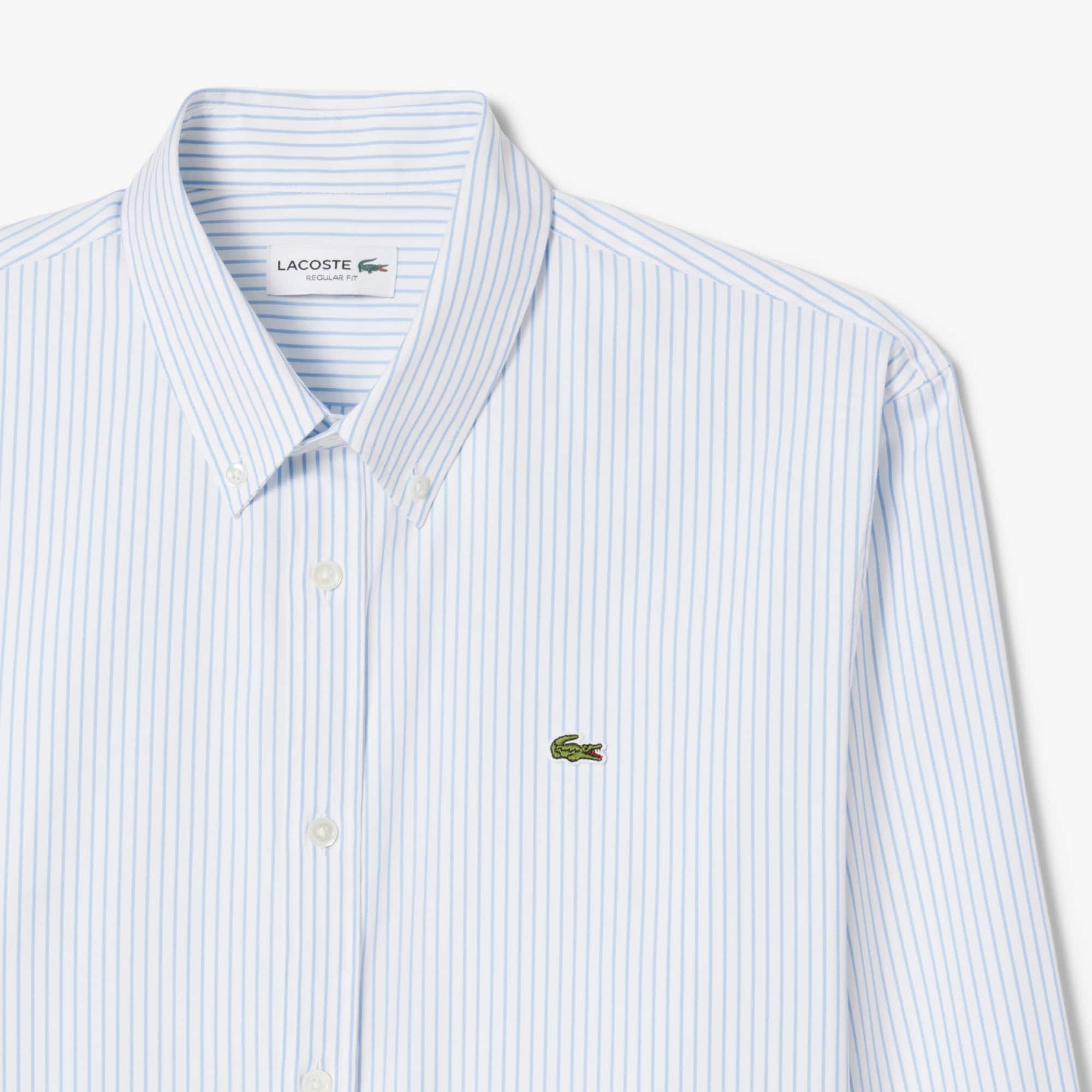 Men's Regular Fit Striped Pinpoint Shirt - White / Blue
