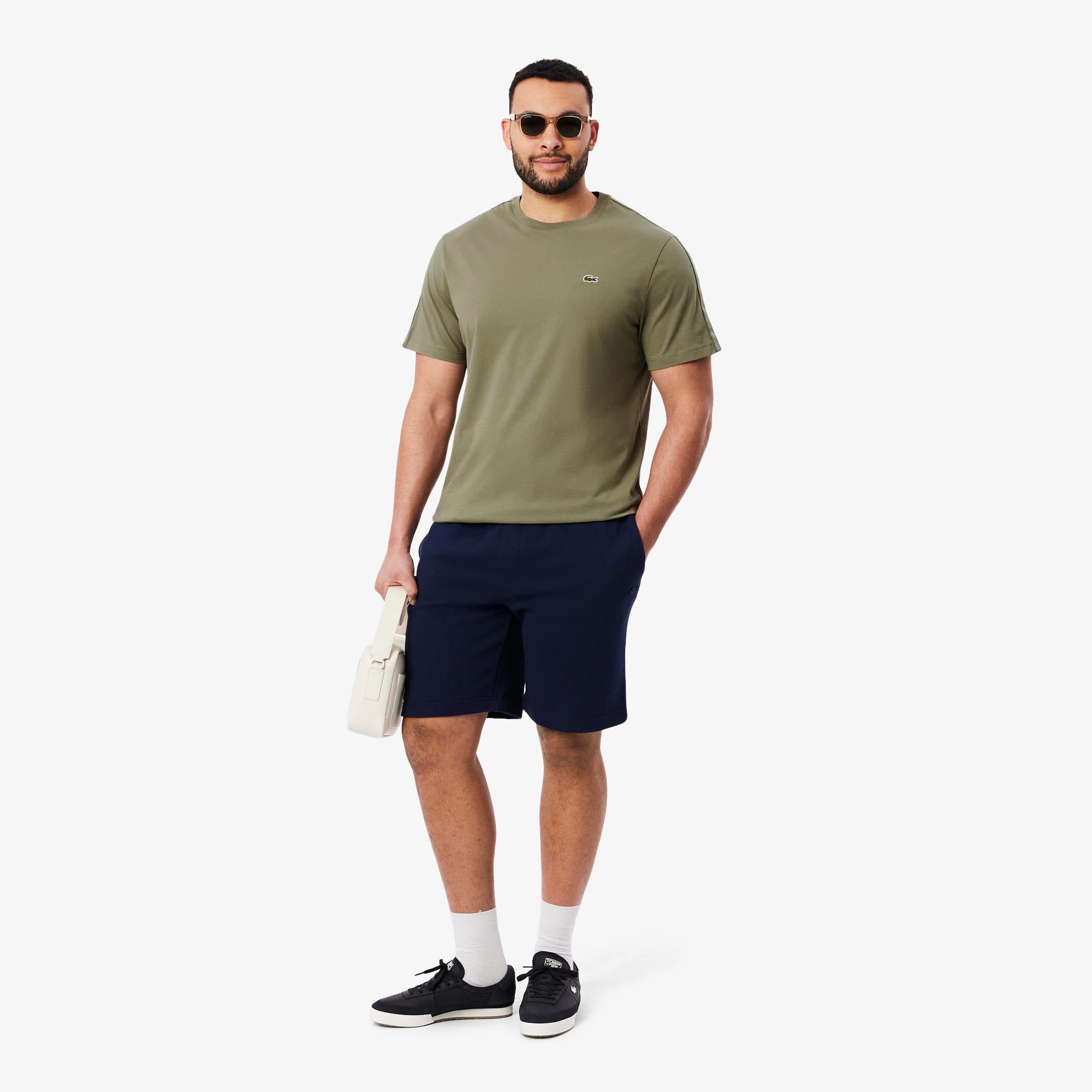 Branded Stripe Band T-Shirt - Khaki Green