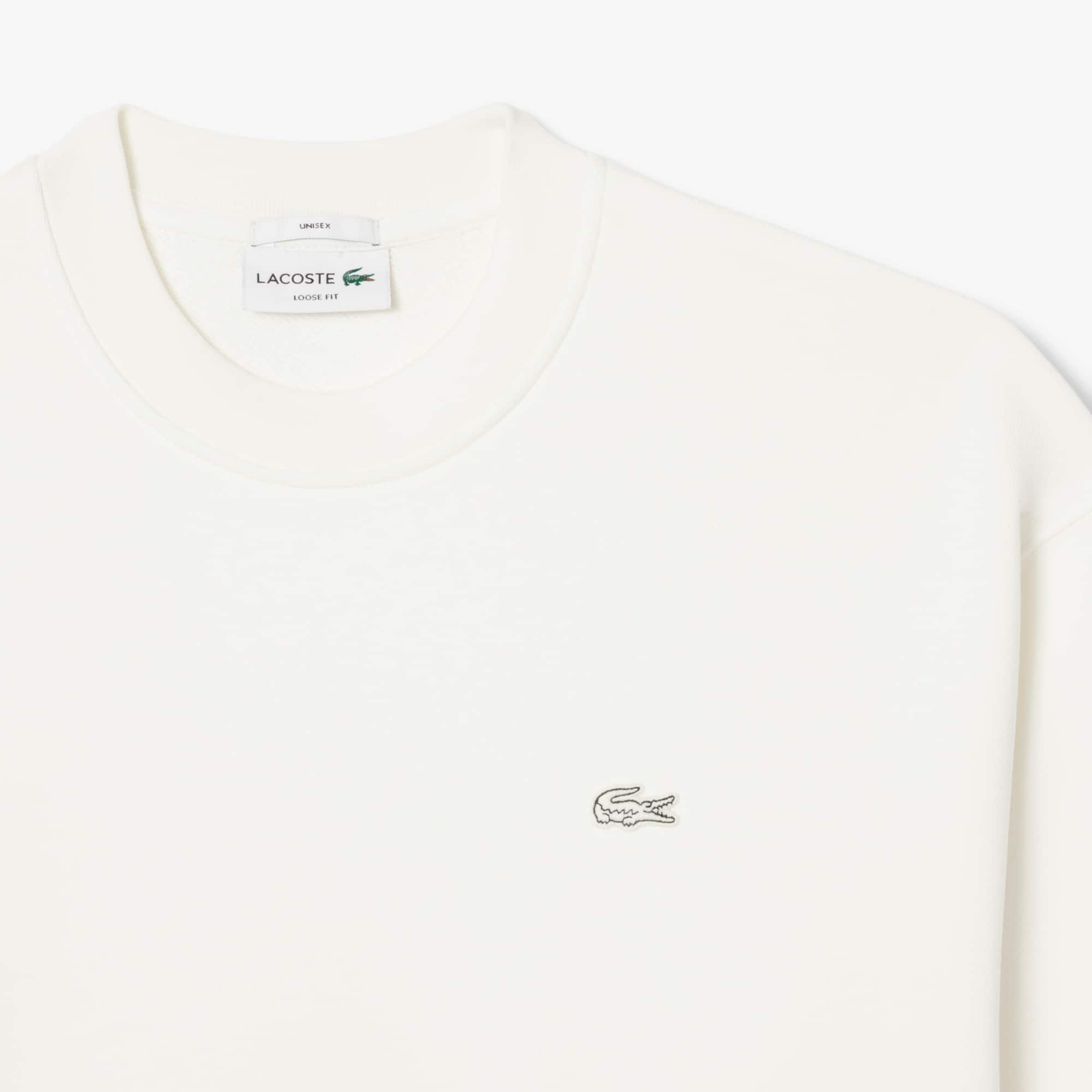 Unisex Loose Fit Heavy Fleece Sweatshirt - White